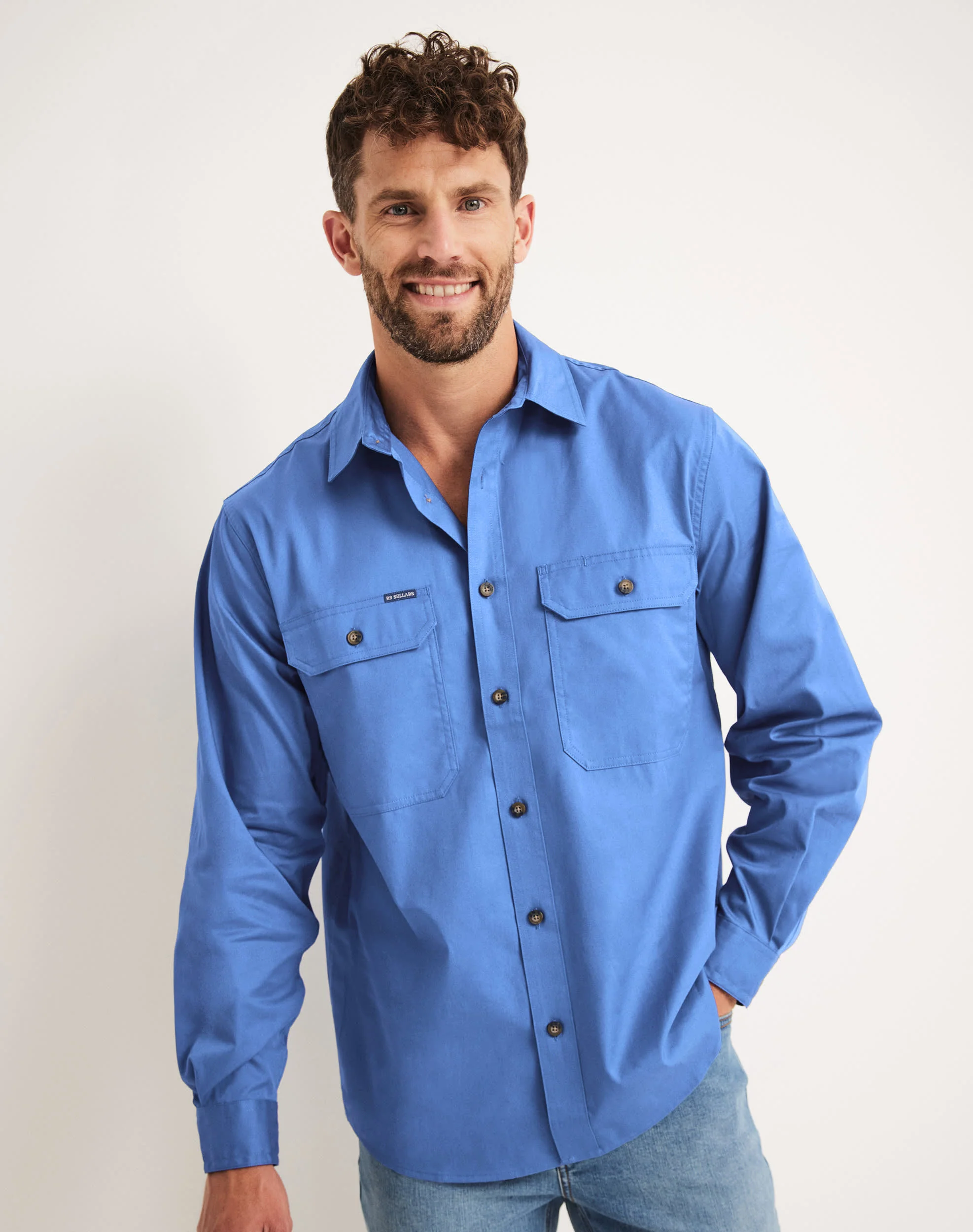 Burton Workshirt - Full Button Long Sleeve Light Weight - Australian Cotton