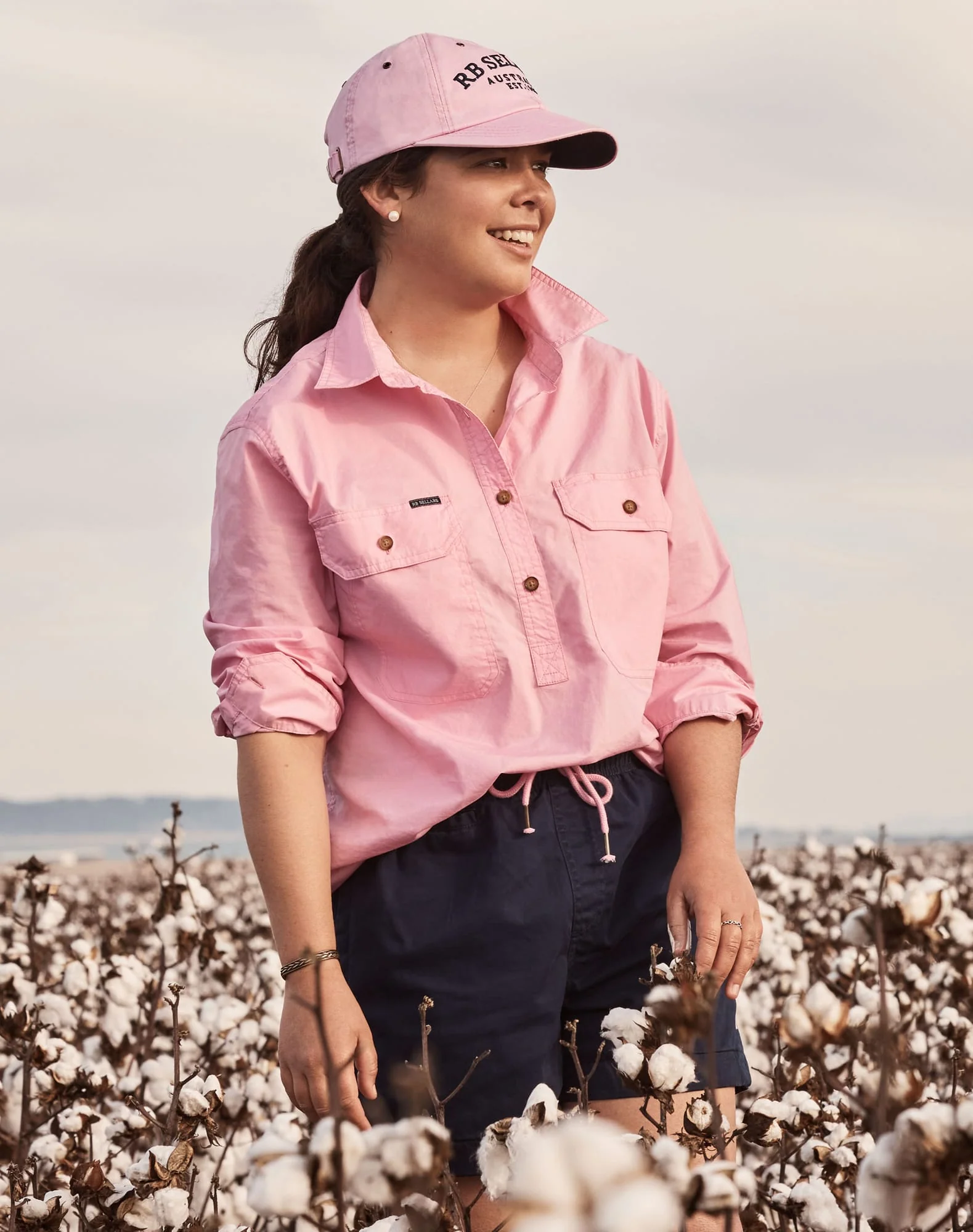 Sandy Workshirt - Half Button Long Sleeve Light Weight - Australian Cotton