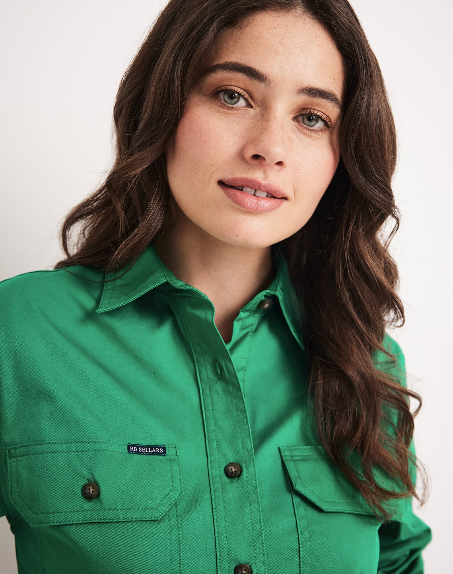 Sandy Workshirt - Half Button Long Sleeve Light Weight - Australian Cotton