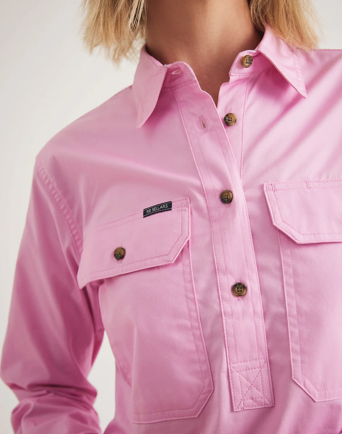 Sandy Workshirt - Half Button Long Sleeve Light Weight