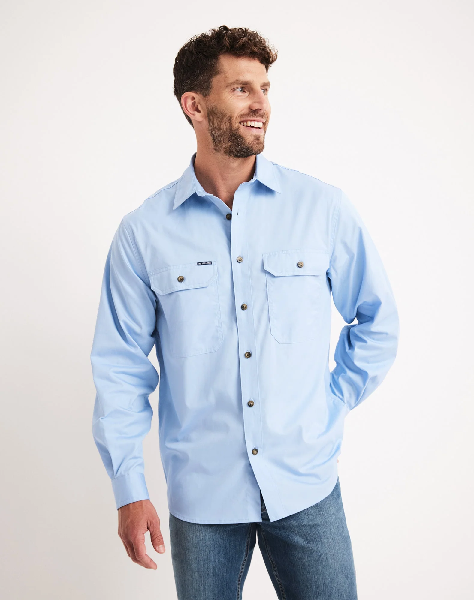 Burton Workshirt - Full Button Long Sleeve Light Weight - Australian Cotton