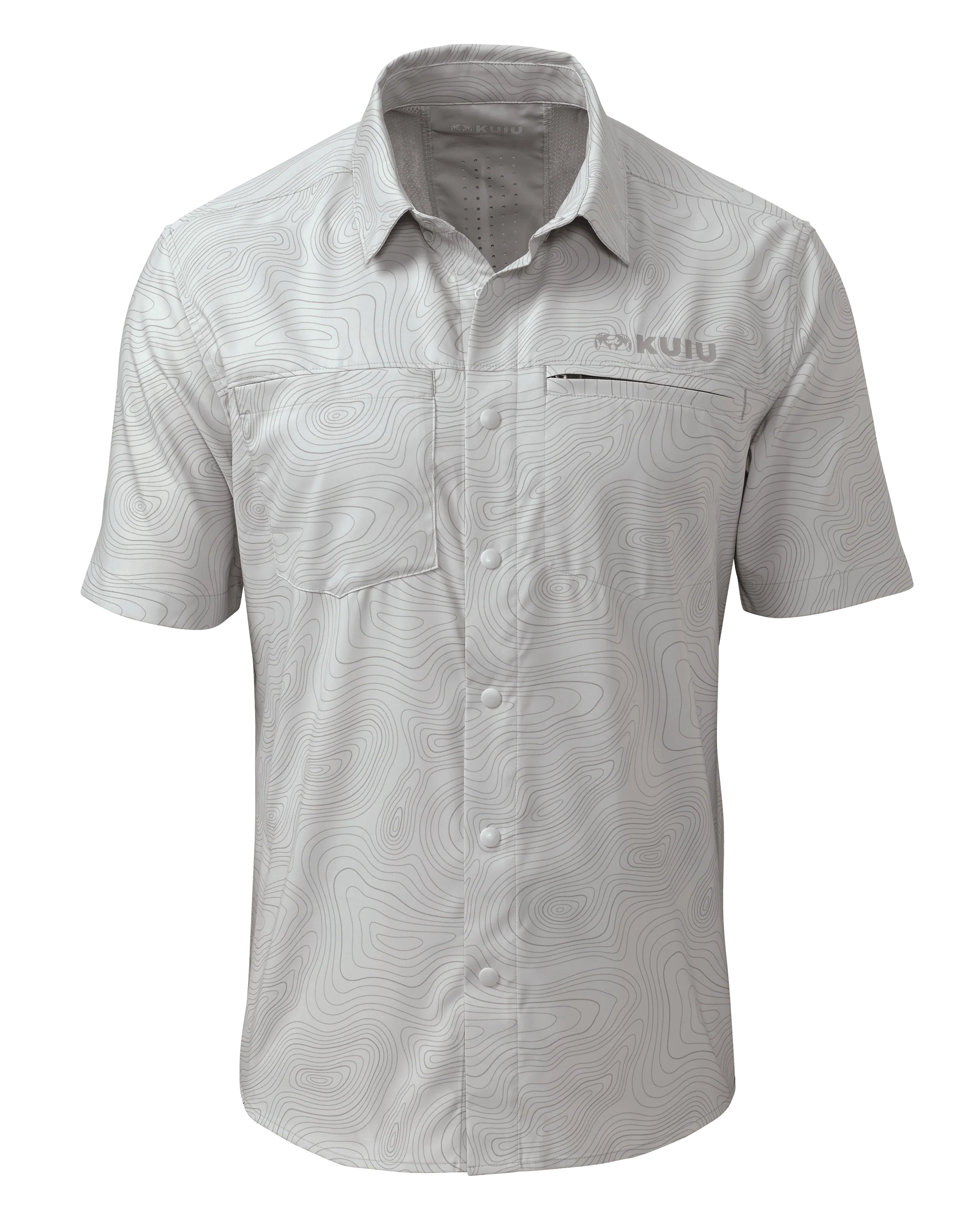 Mesa Vented SS Snap Shirt | Fog Topo Print