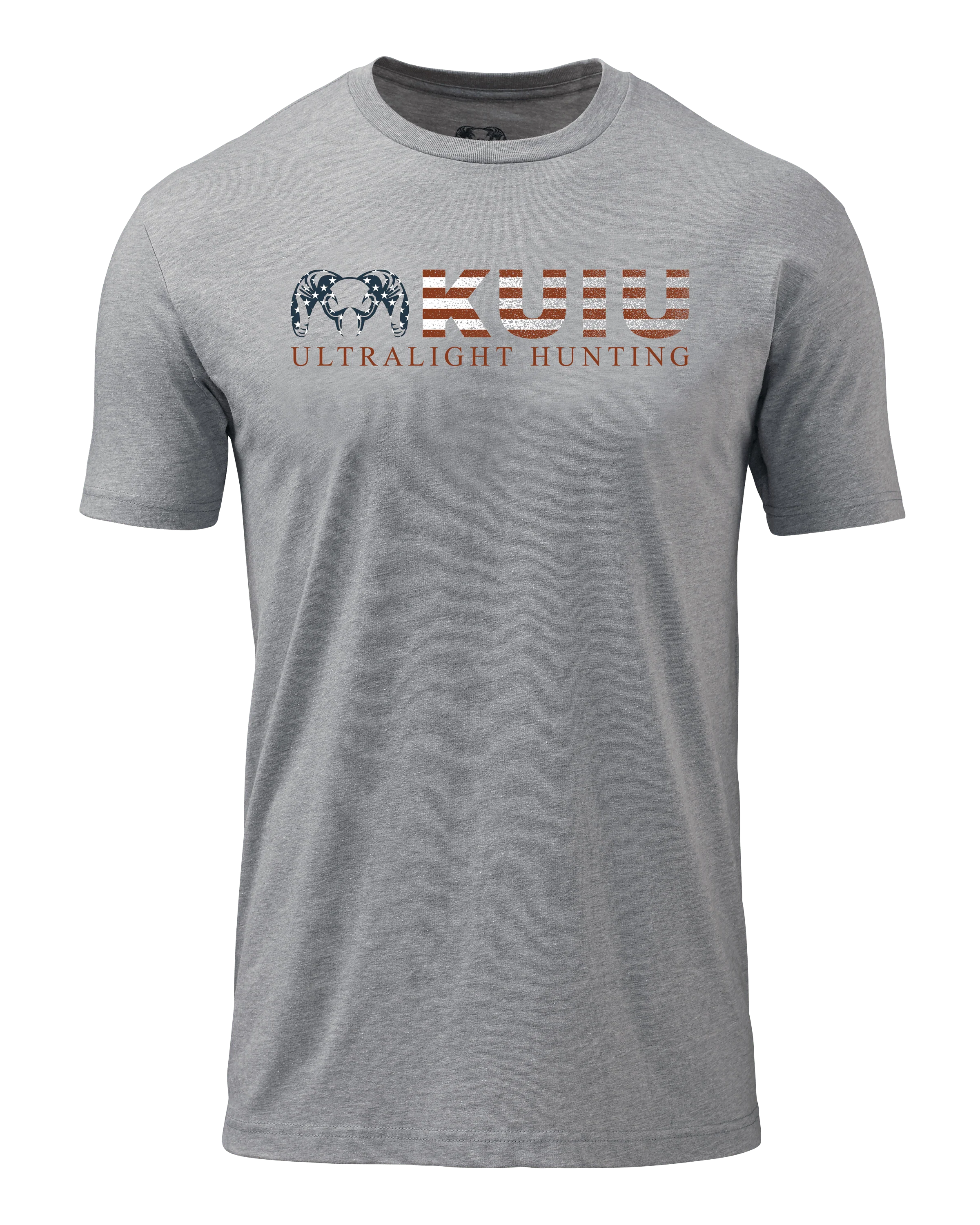KUIU Distressed Logo Flag T-Shirt | Heather Grey
