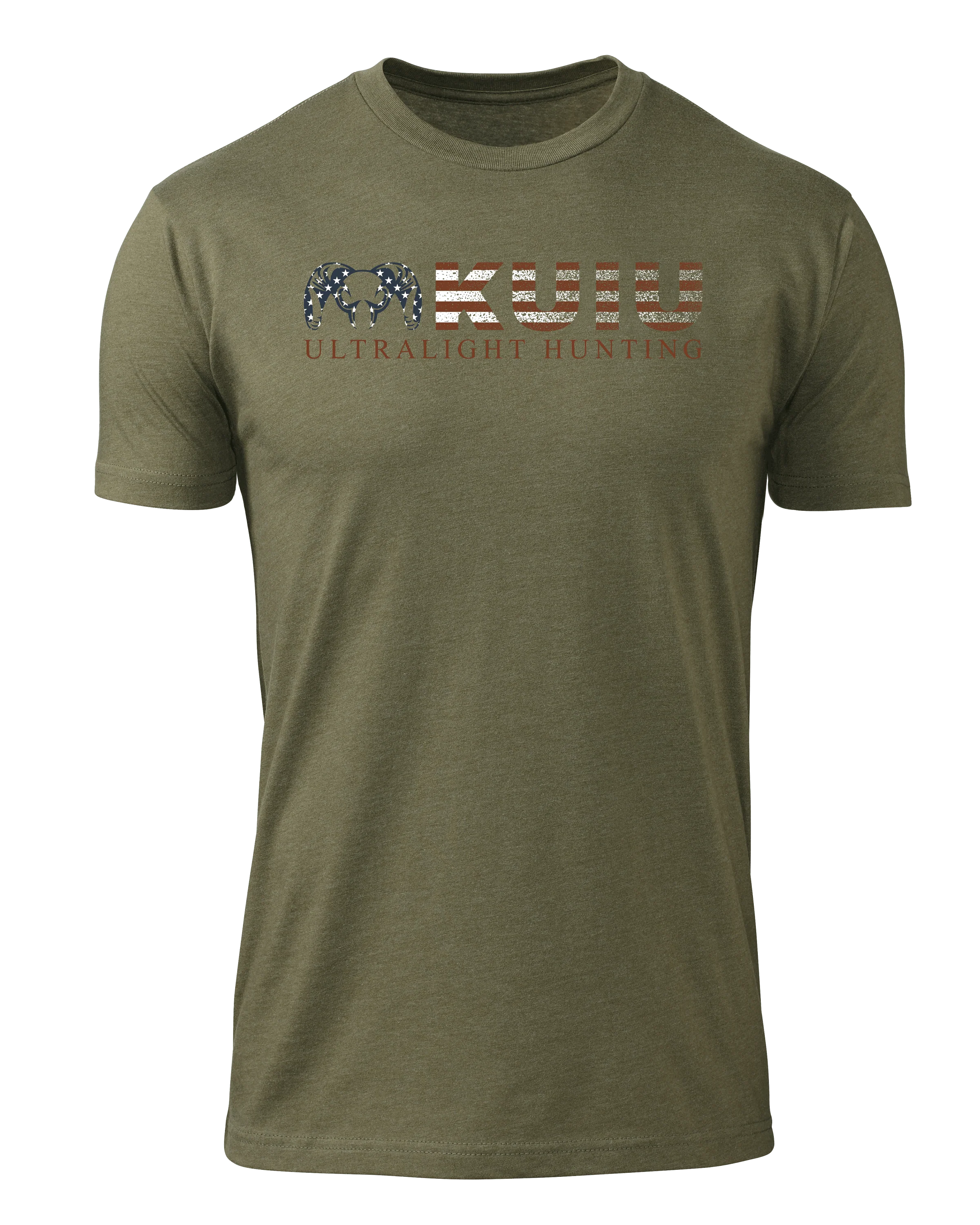 KUIU Distressed Logo Flag T-Shirt | Light Olive