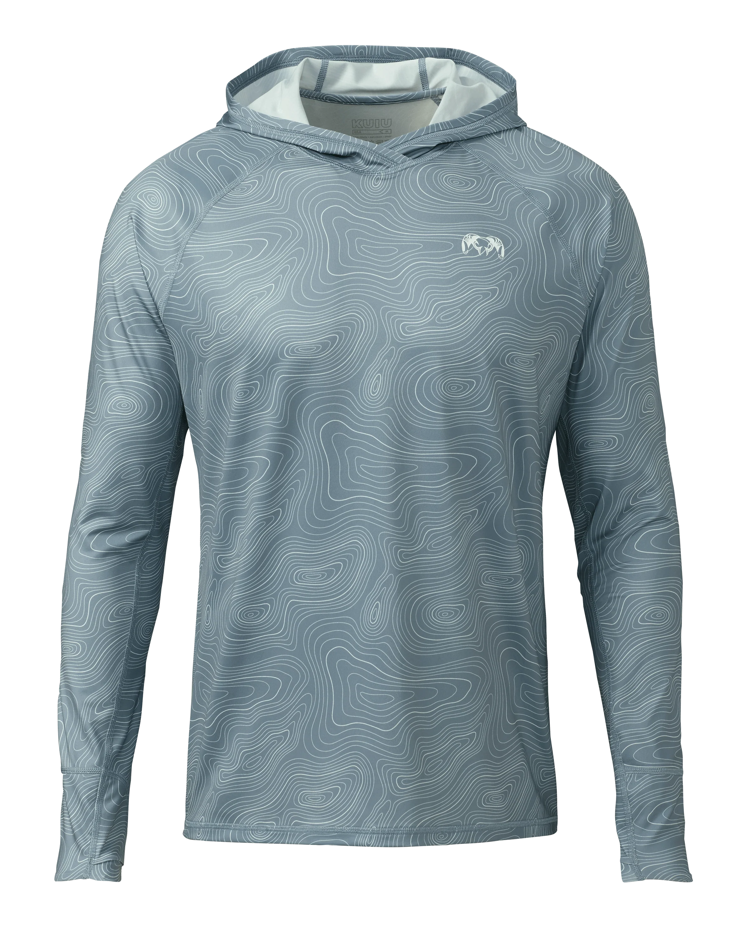 Gila LS Hoodie | Glacier Topo Print