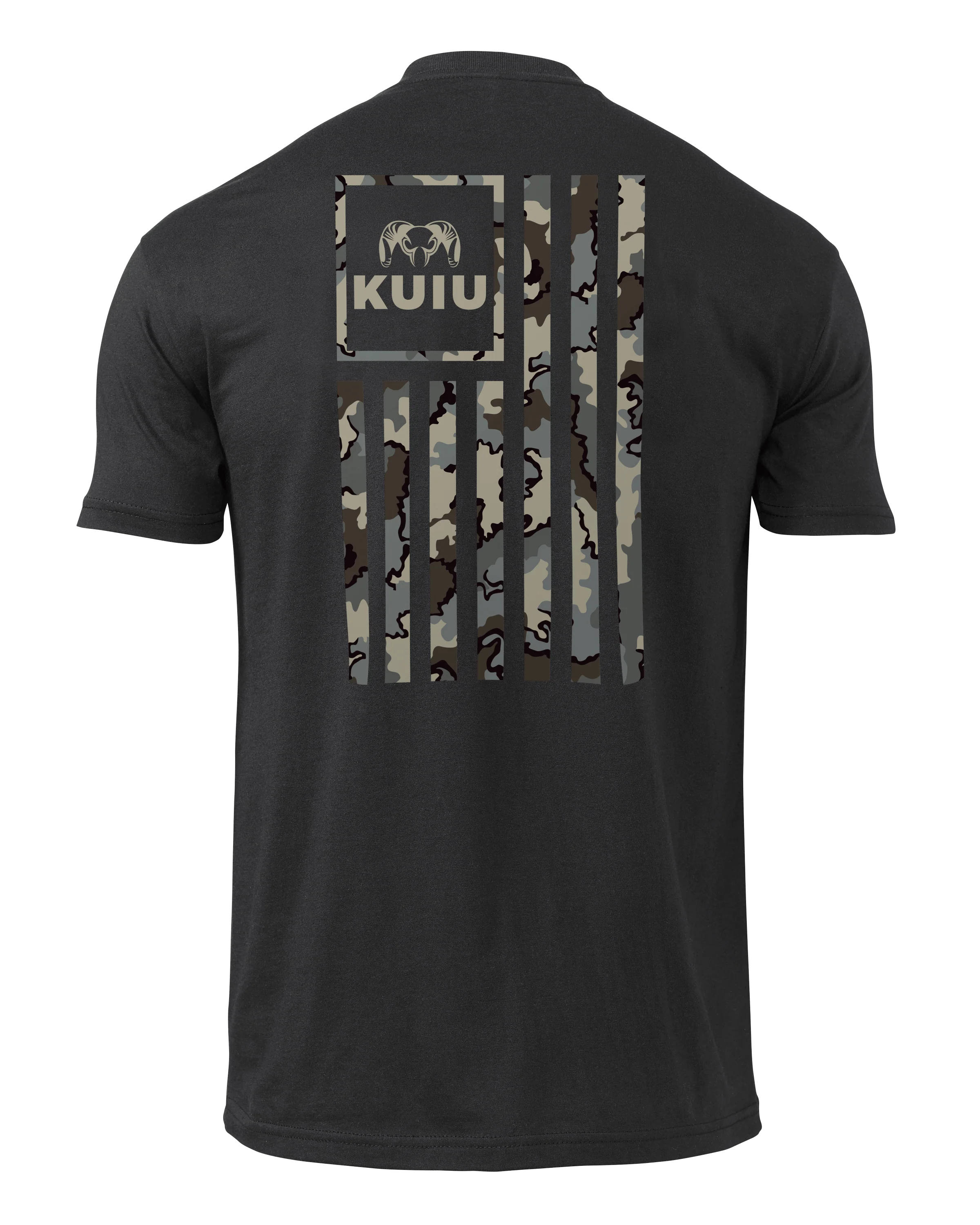 Vertical Vias Flag T-Shirt | Black