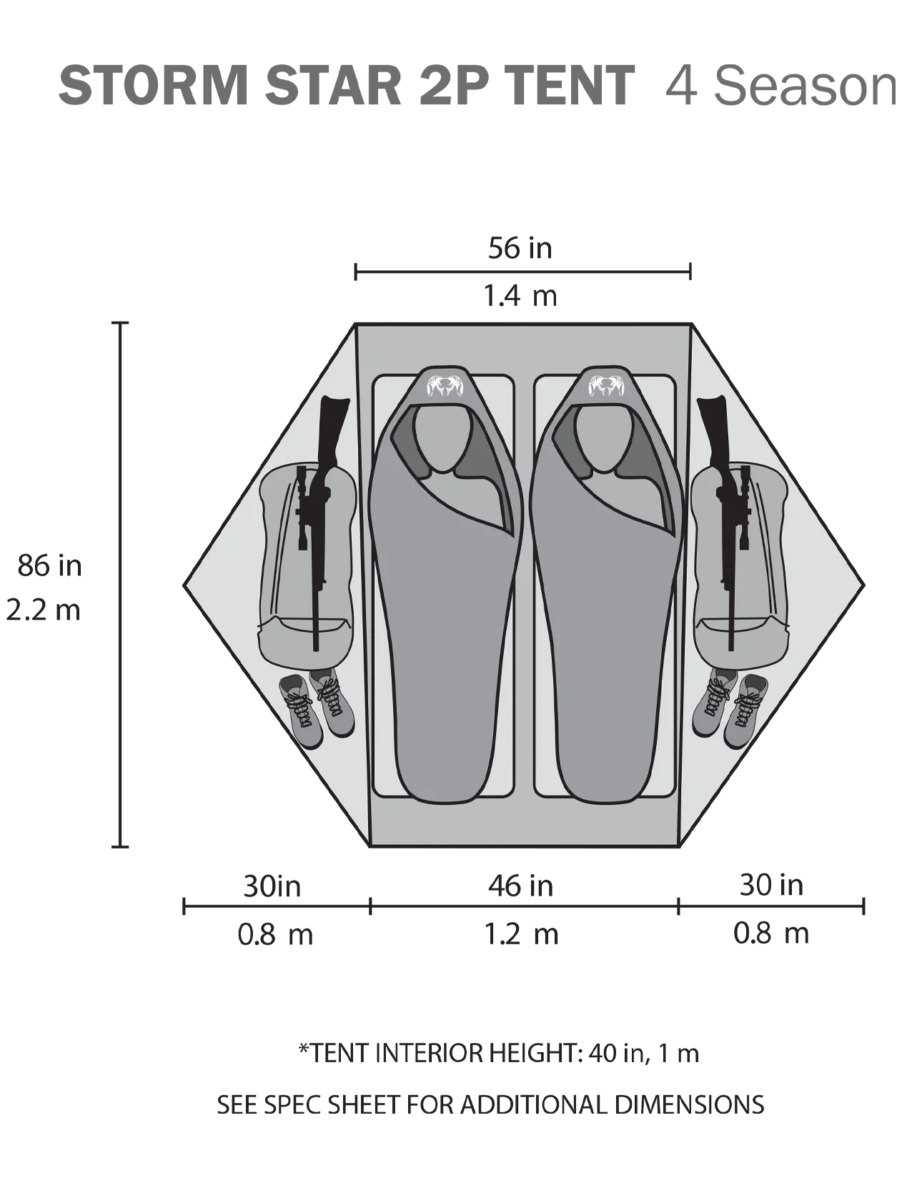 Storm Star 2 Person Tent | Gunmetal-Orange