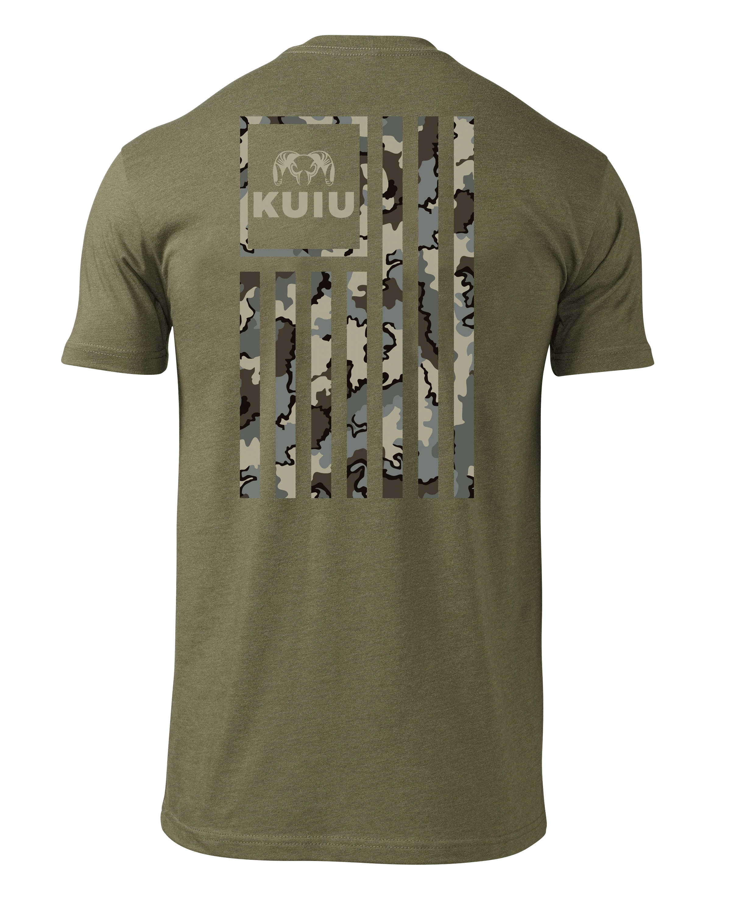 Vertical Vias Flag T-Shirt | Military Green