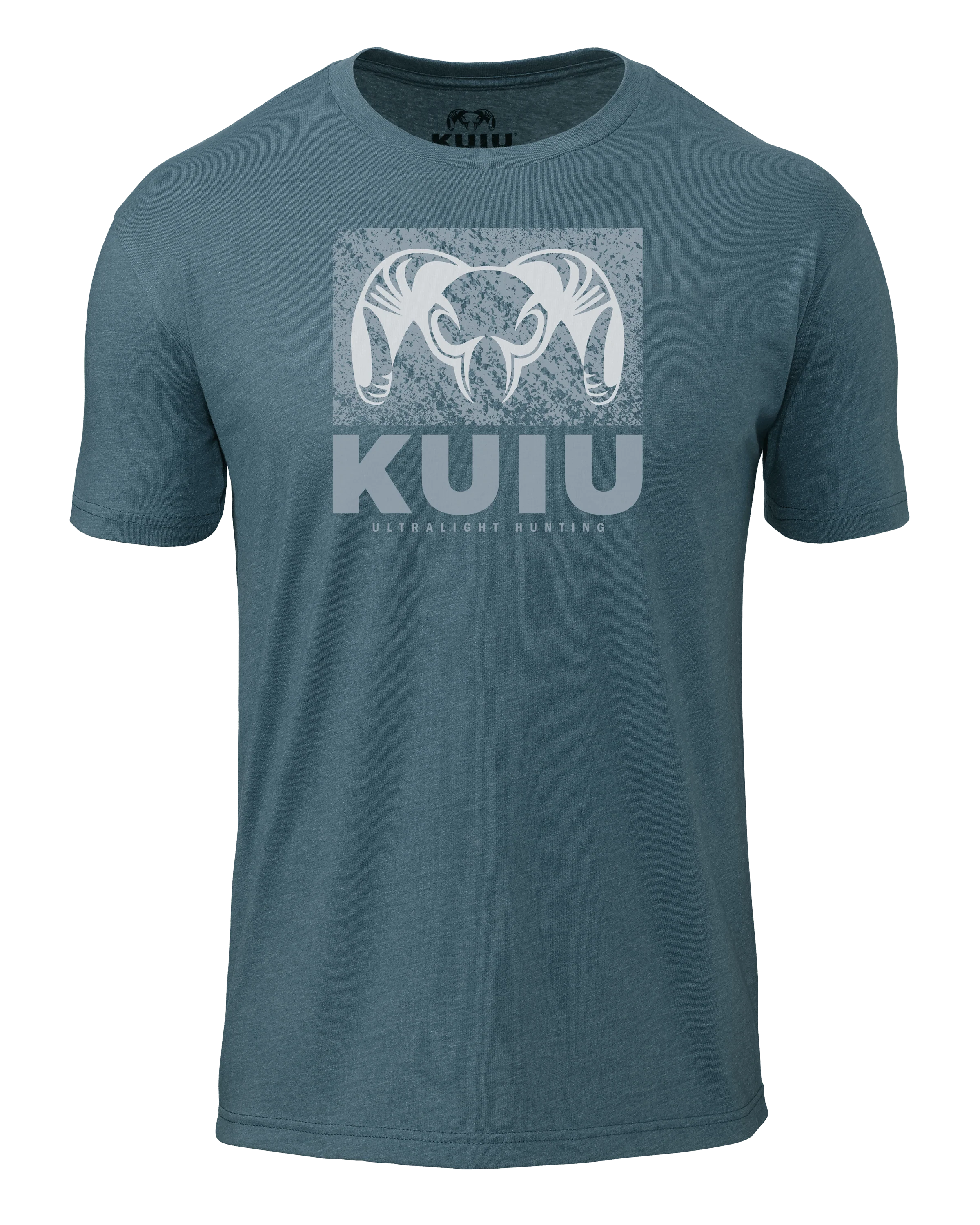 KUIU Distressed Box Logo T-Shirt | Indigo