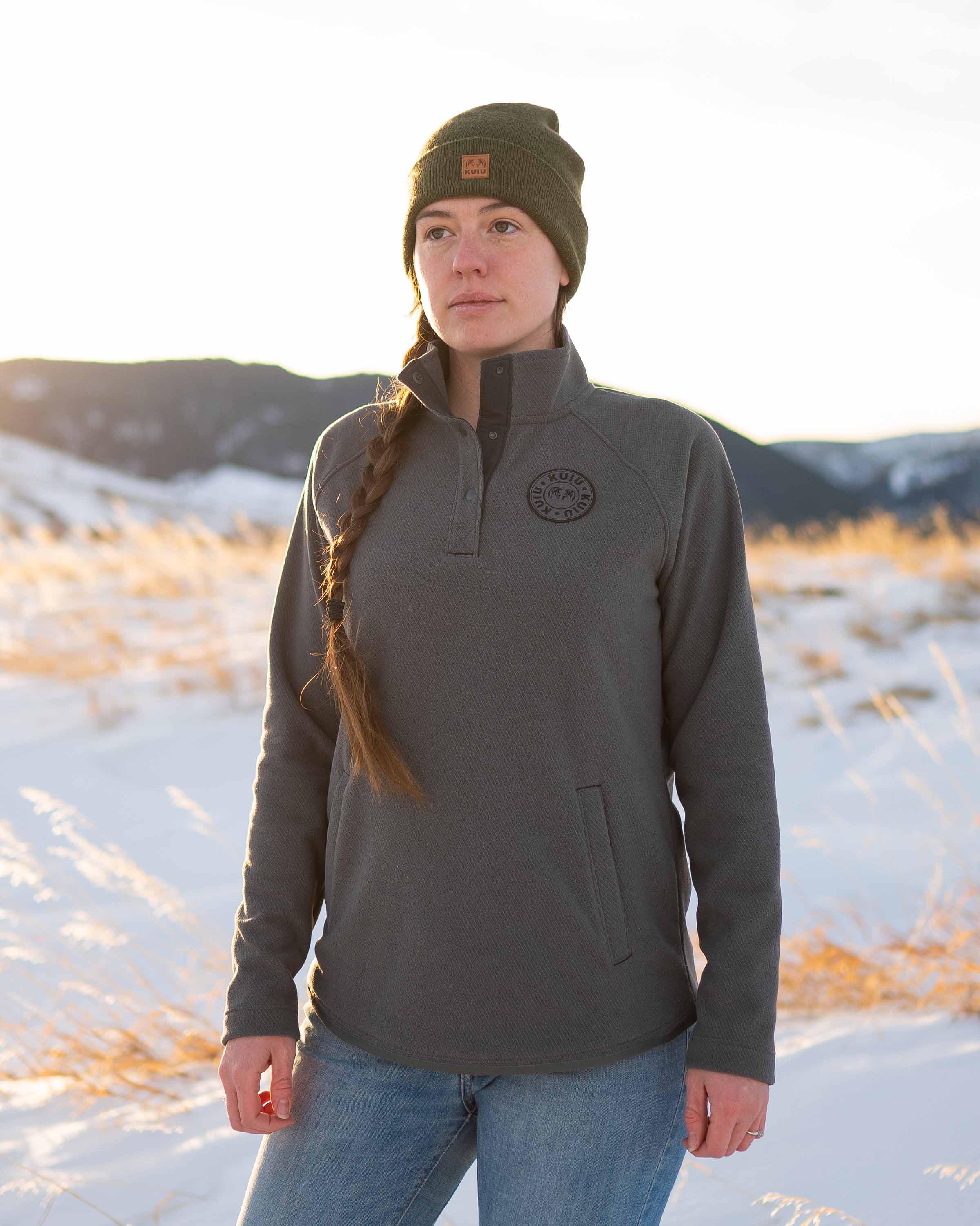 Women's Cascade Twill Fleece Pullover | Navy