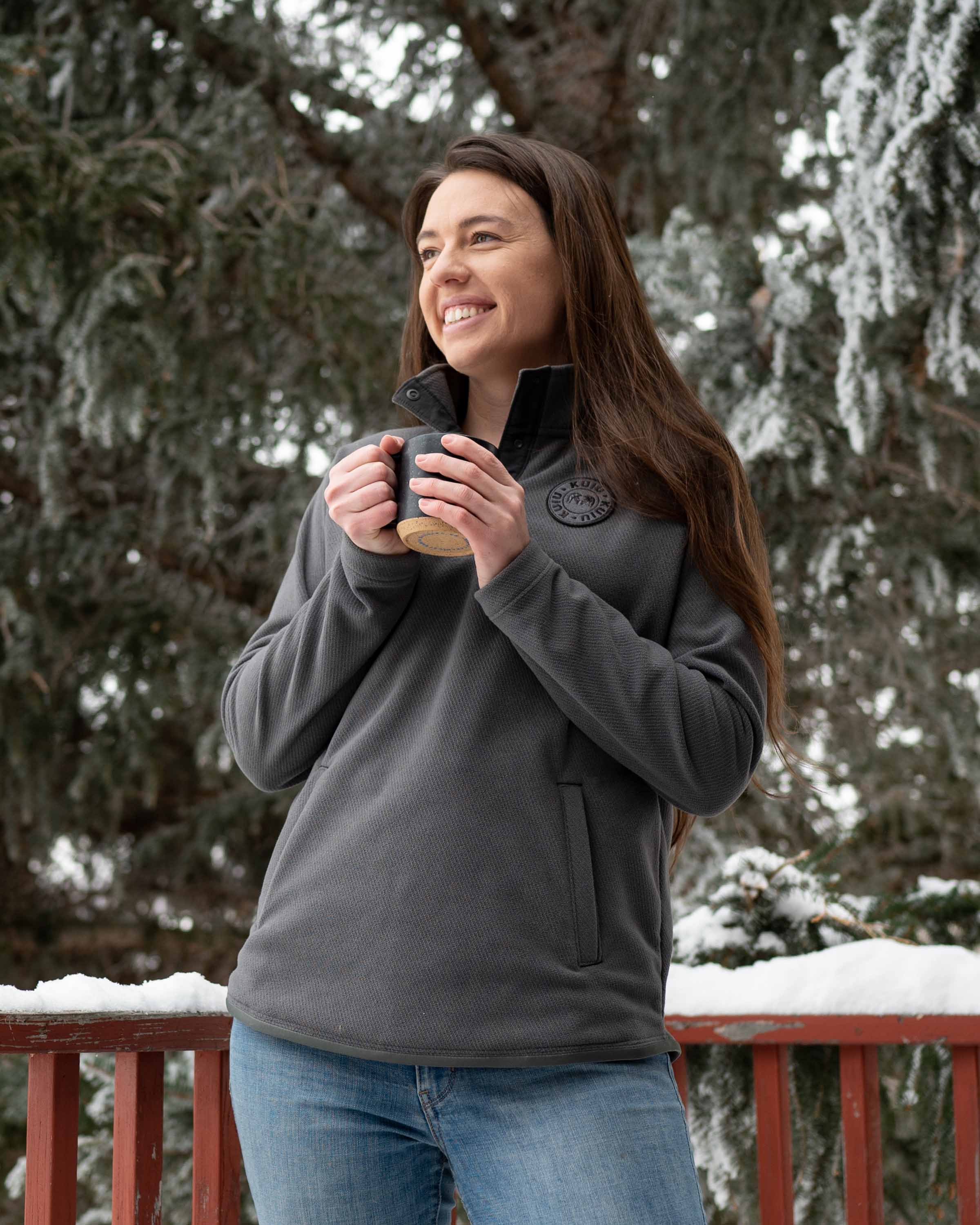 Women's Cascade Twill Fleece Pullover | Olive