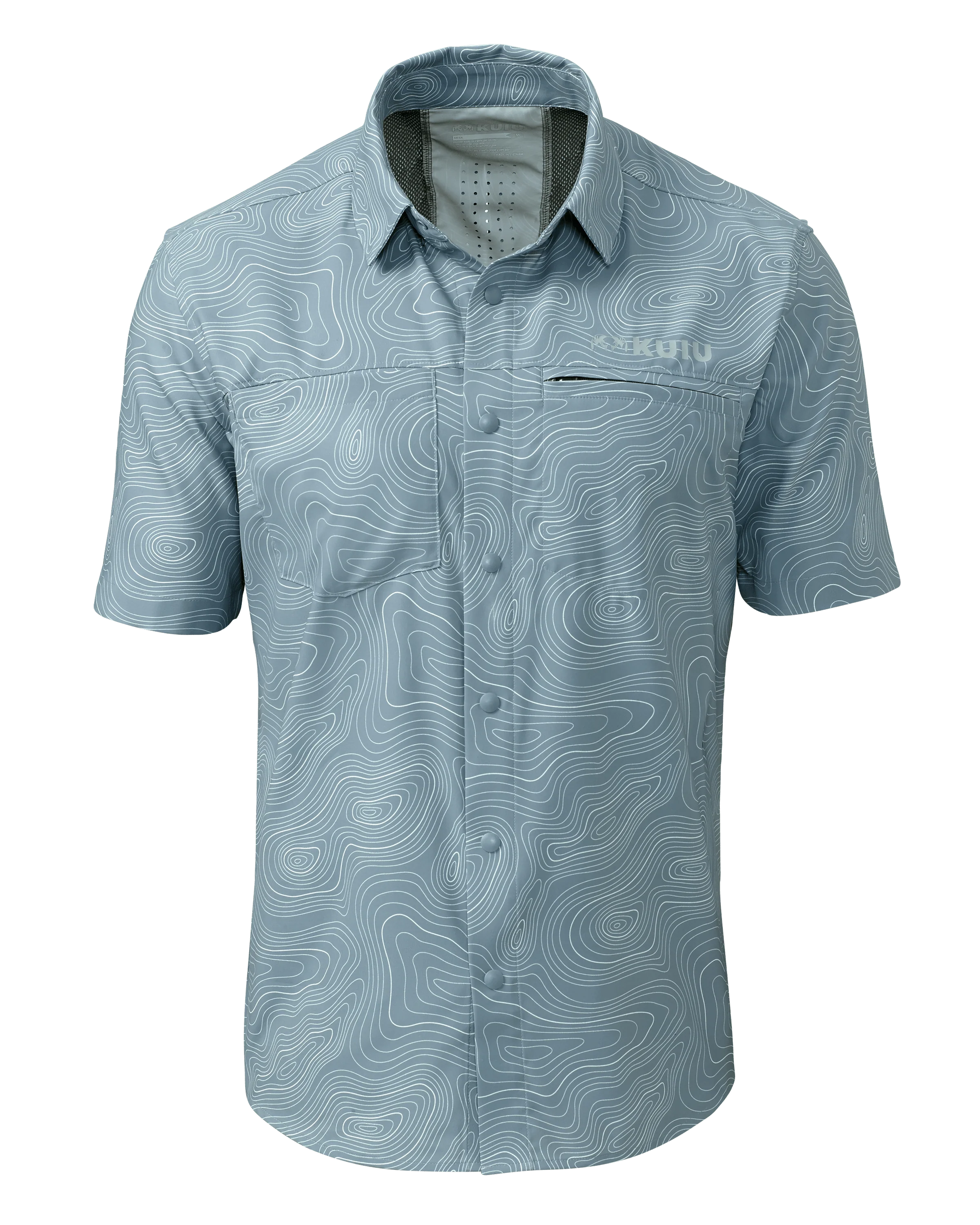 Mesa Vented SS Snap Shirt | Glacier Topo Print