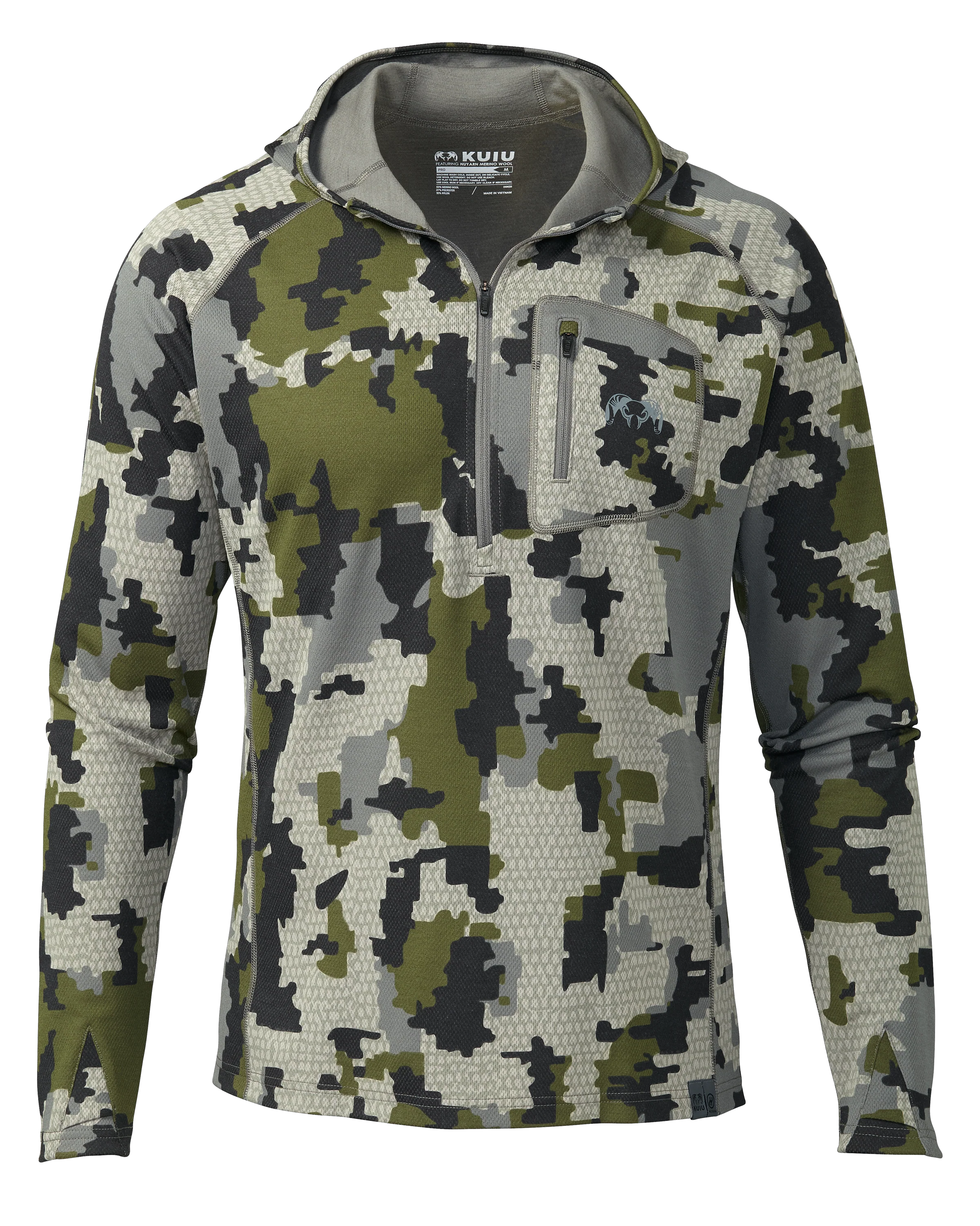 PRO Merino 200 Zip-T Hoodie | Verde