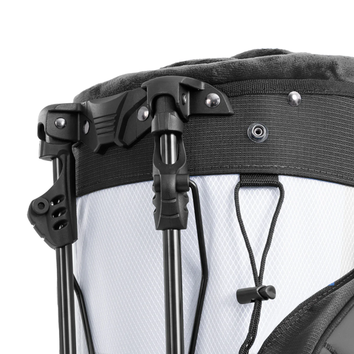 14-Way PU Leather Golf Stand Bag-Pure Black White