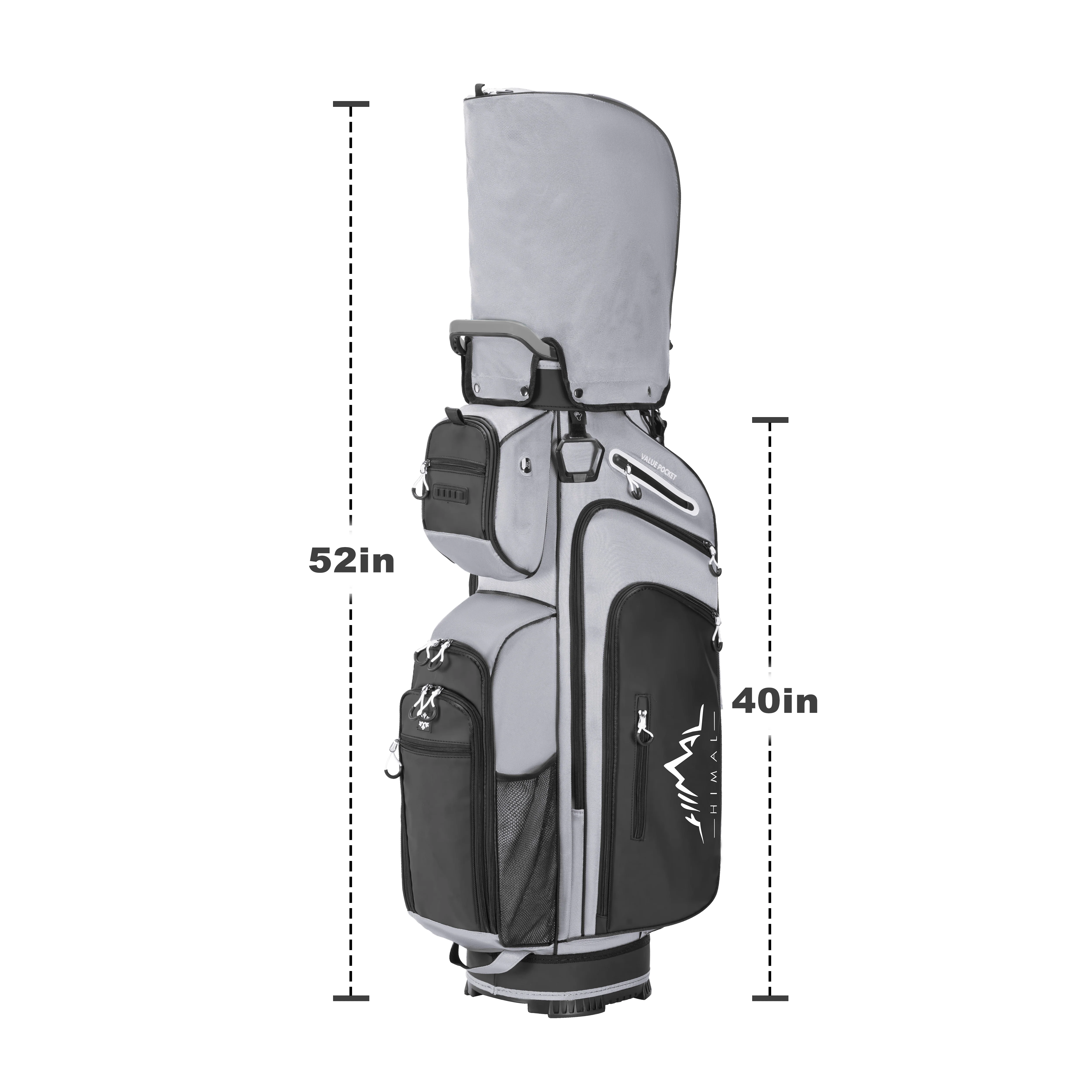 14-Way Full-Length Divider Golf Cart Bag-Grey