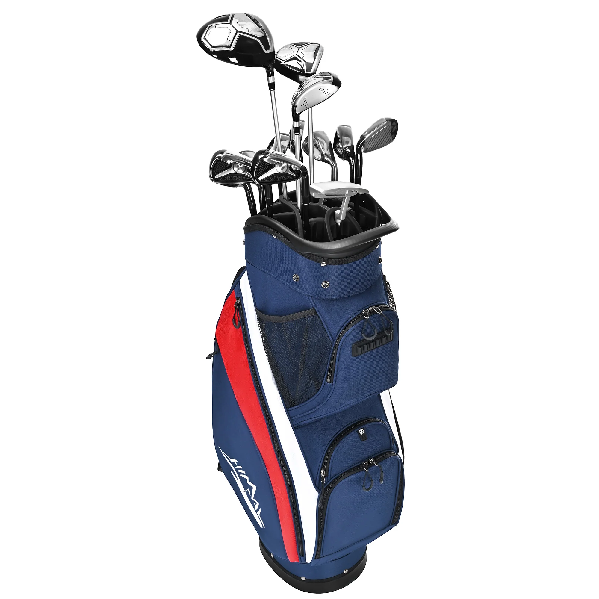 Silent 001 Quiet & Anti-Collision 14 Way Organizer Dividers‌ Golf Cart Bag-Blue Red