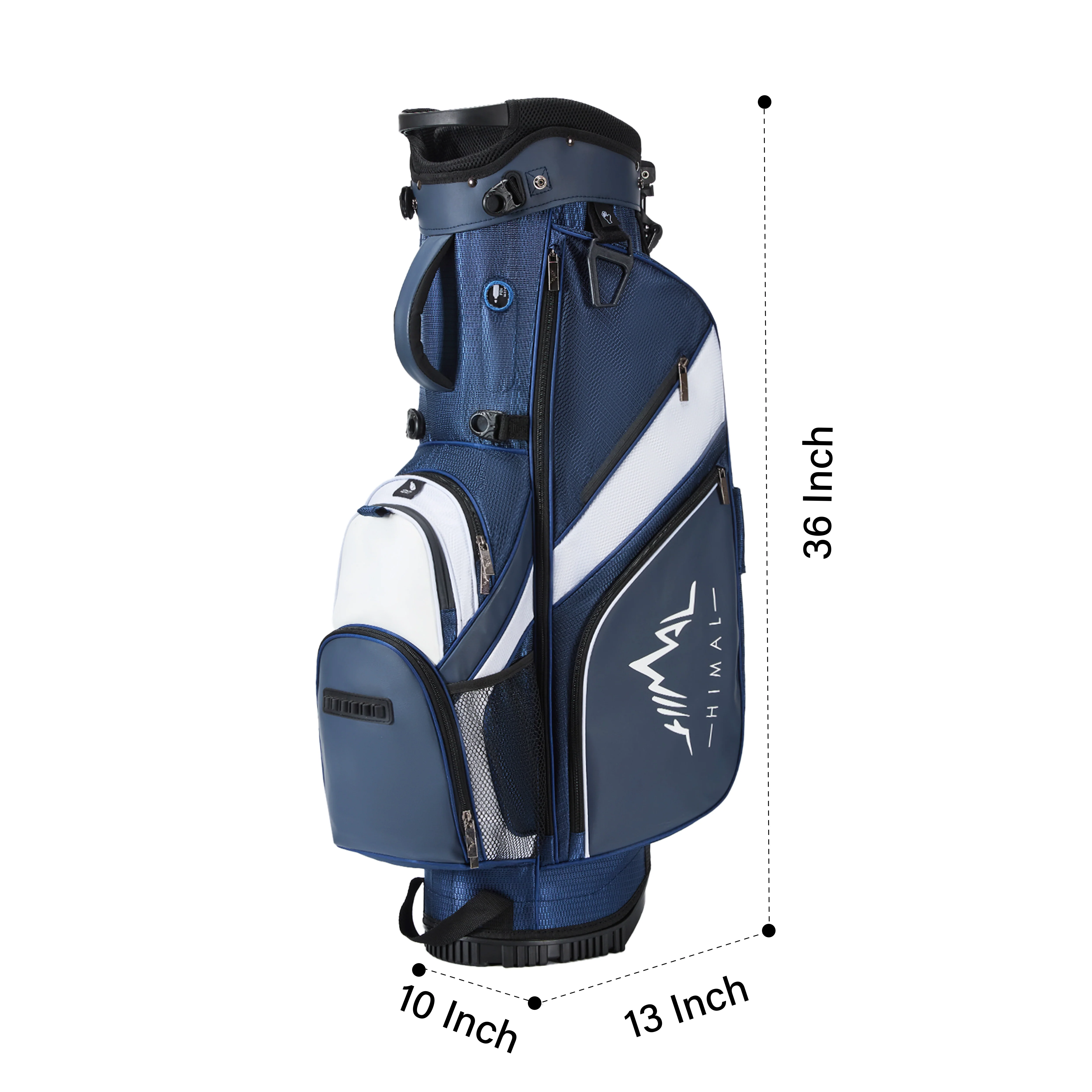 Golf Stand Bag with 4 Way Top Dividers-Blue White