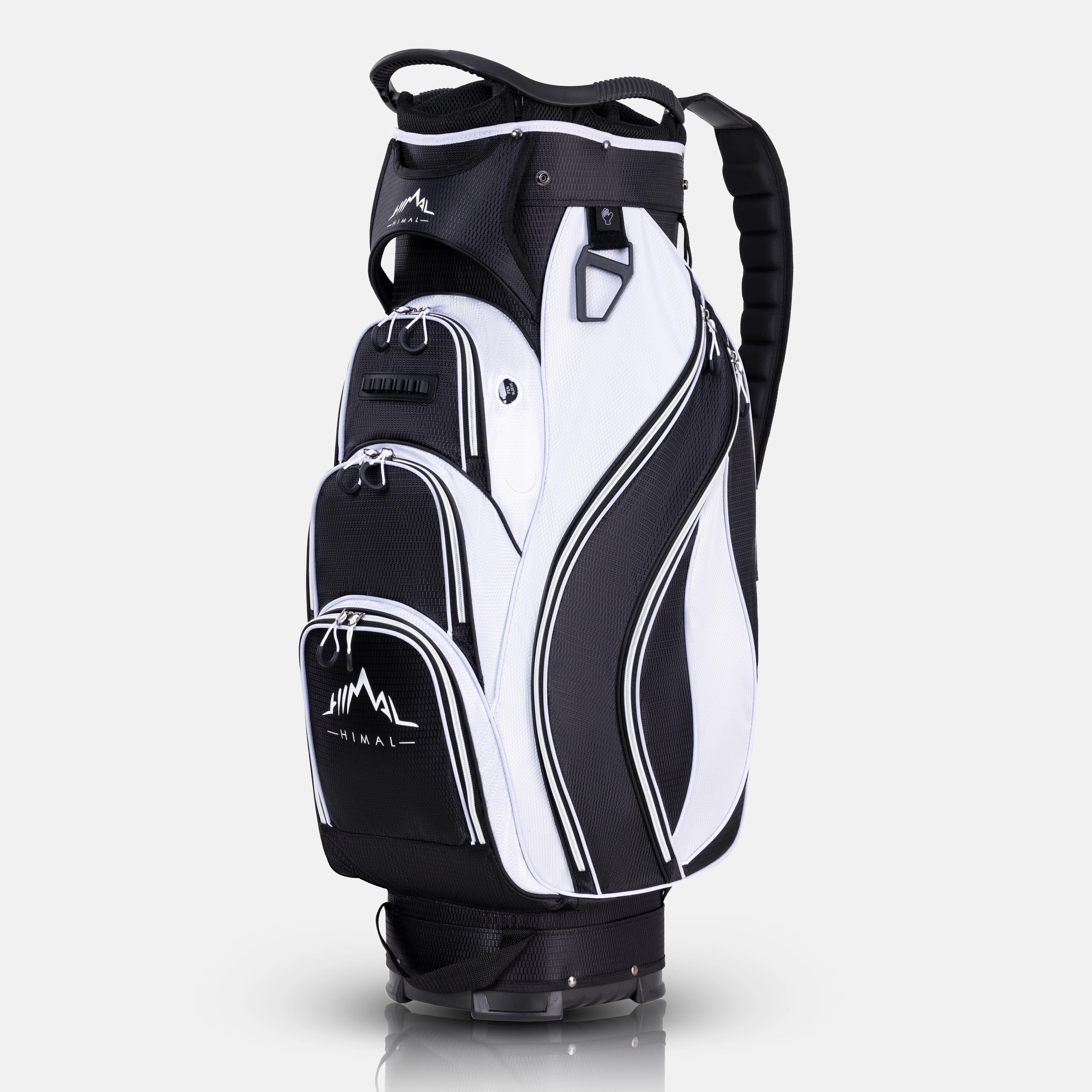 Golf Cart Bag with 14-Way Divider Top-Black White