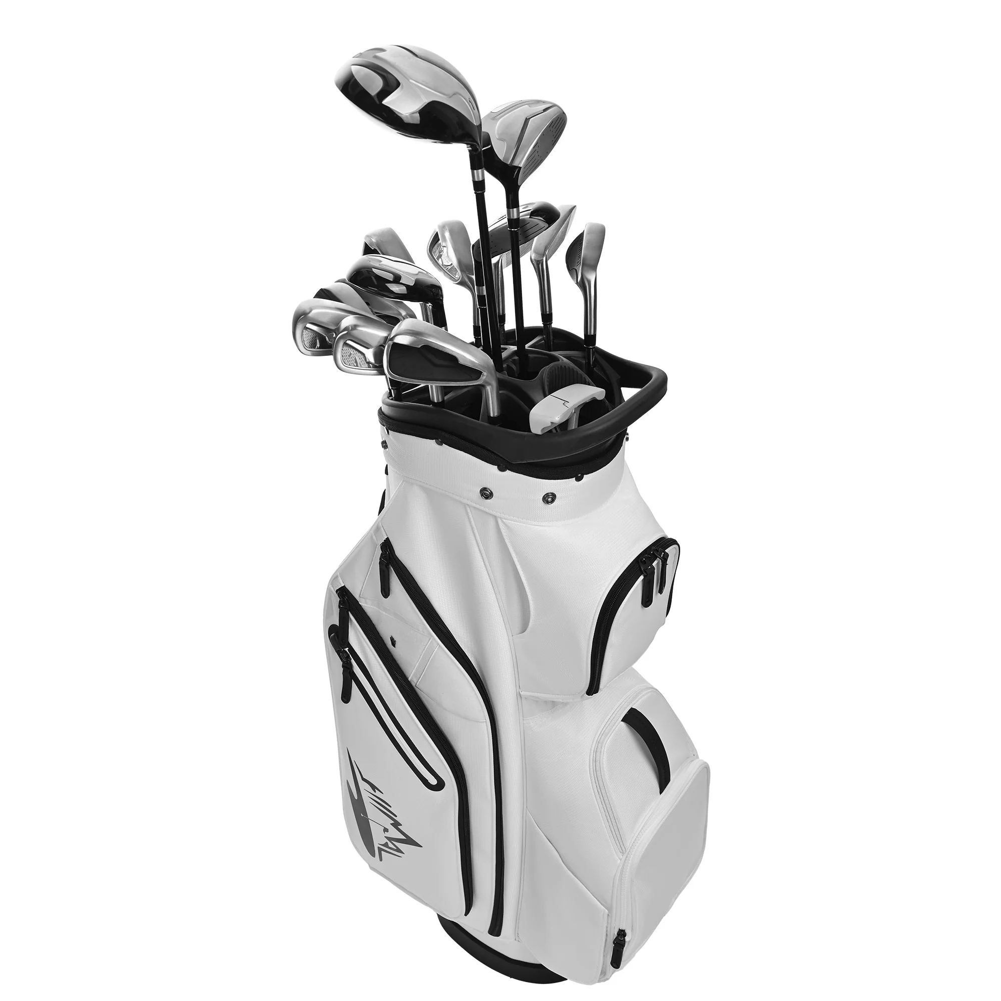 Silent 002 Quiet & Anti-Collision 15 Way Organizer Dividers Golf Cart Bag-White