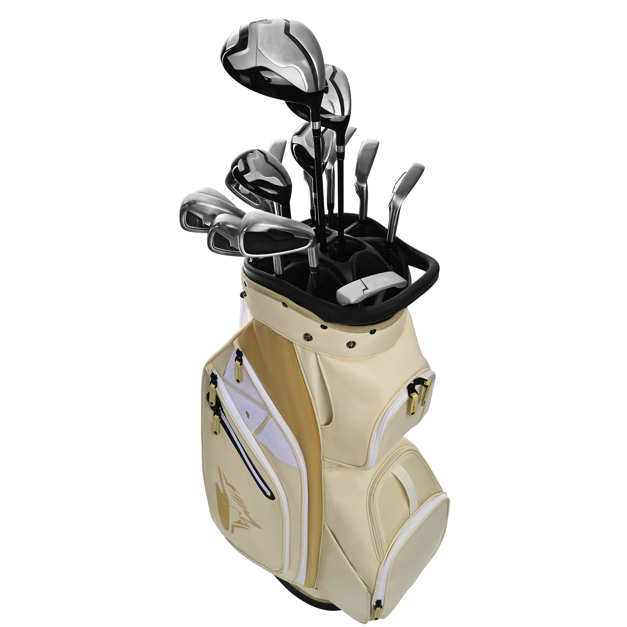 Silent 002 Quiet & Anti-Collision 15 Way Organizer Dividers Golf Cart Bag-Beige