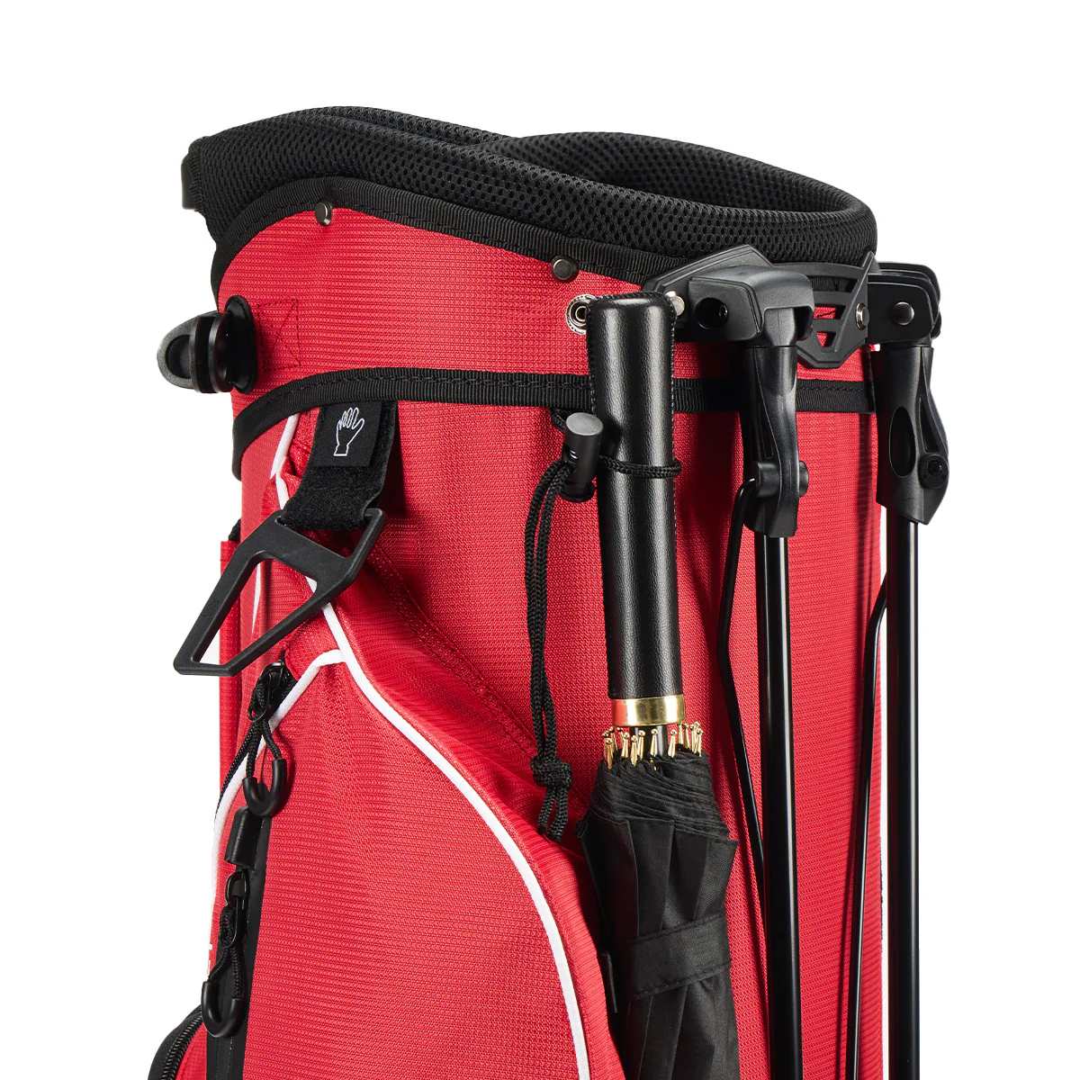 4-Way Full-Length Golf Stand Bag-Bright Red White