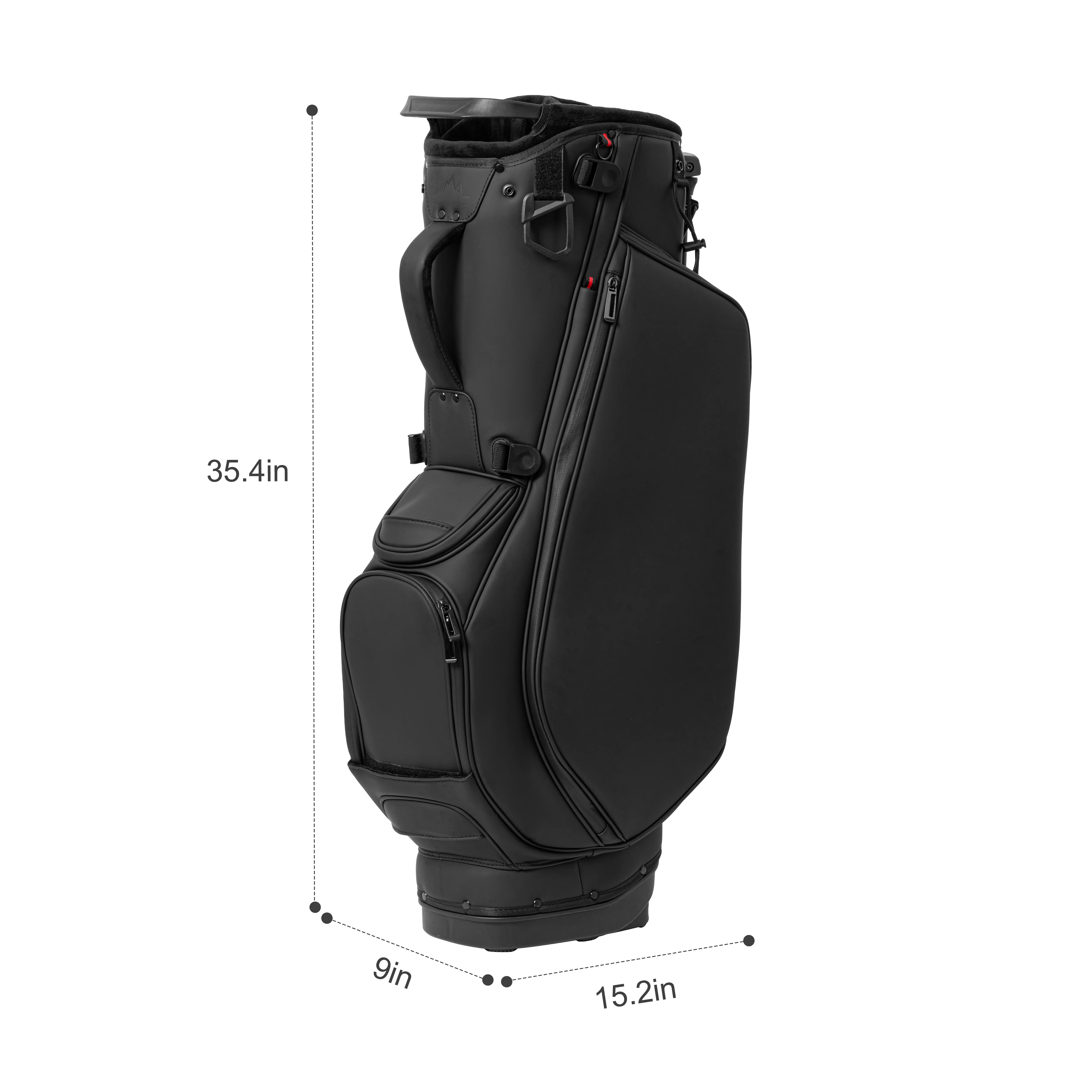 Premium 14-Way Leather Golf Stand Bag – Lightweight & Ergonomic with Full-Length Dividers-Black