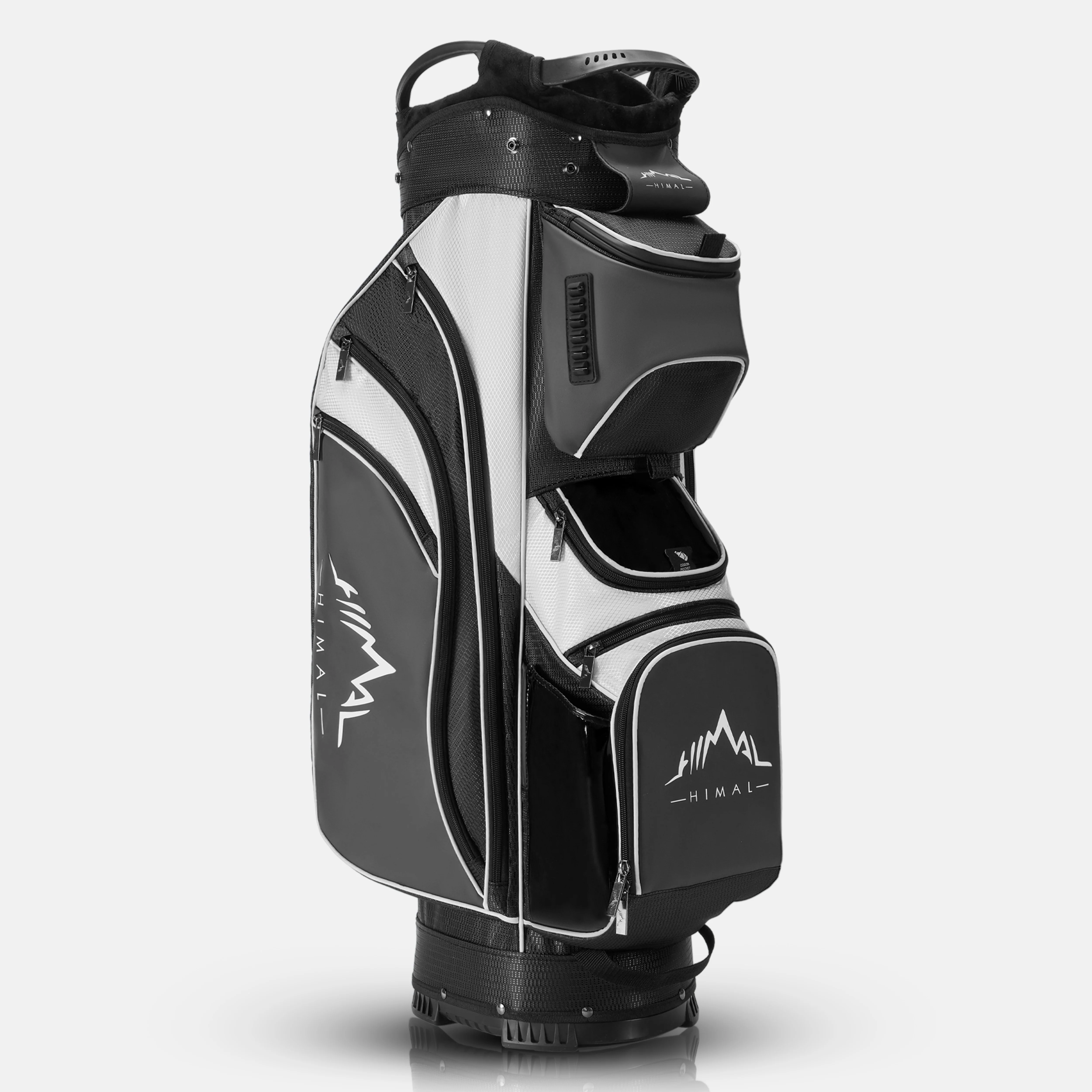 14-Way Golf Cart Bag with Full Length Divider-Black White