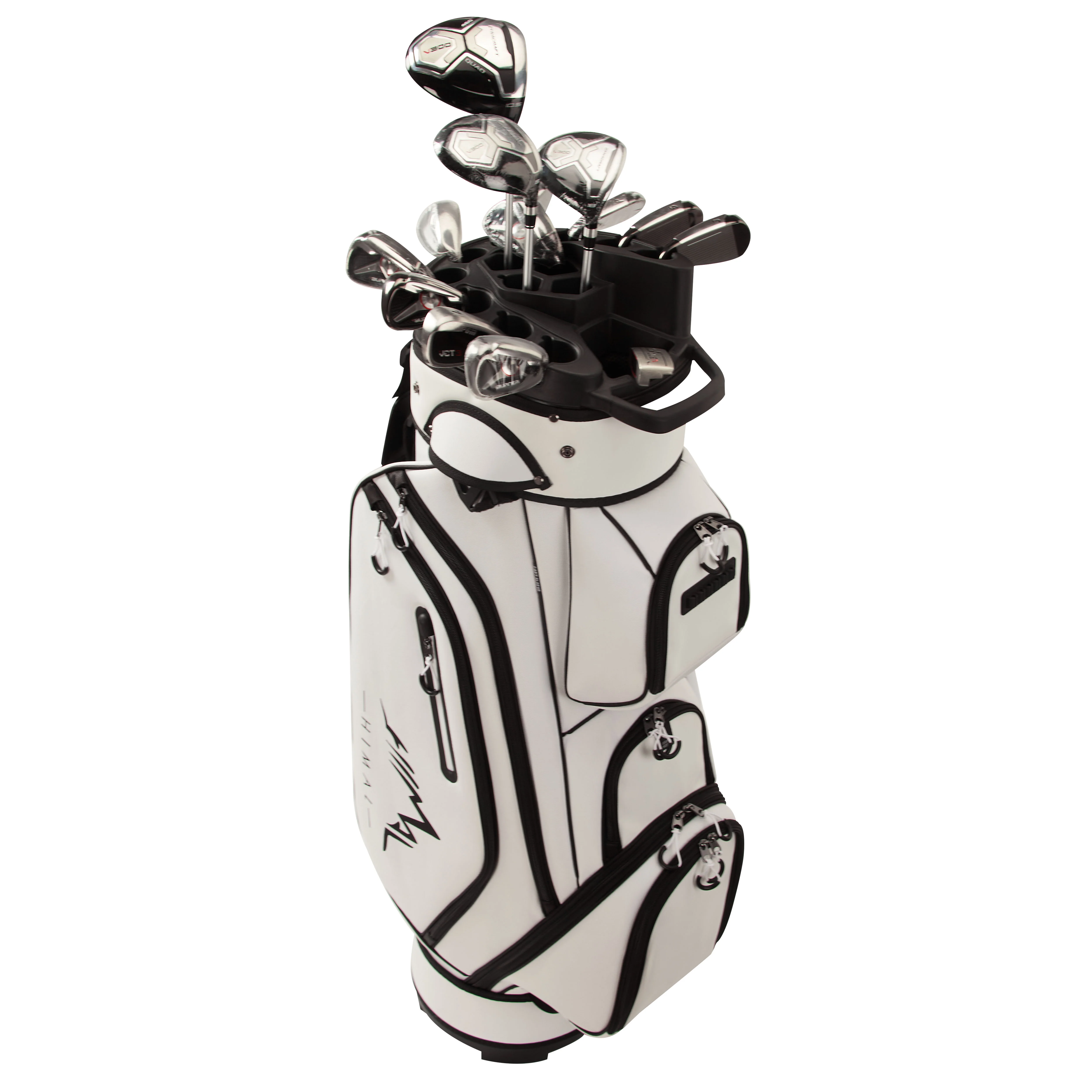 14-Way Golf Cart Bag Pro-Black White