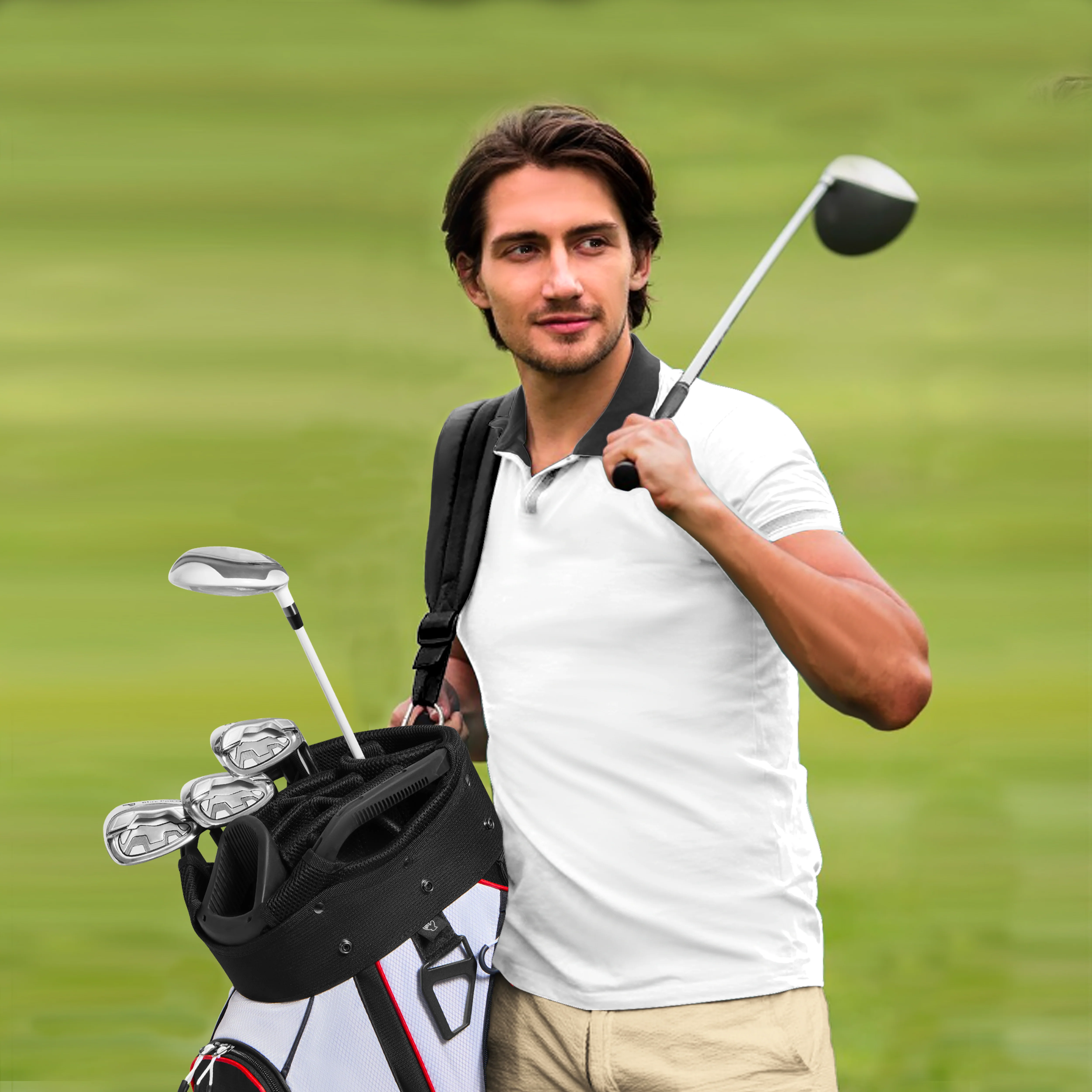 14 Way Golf Cart Bag-Black White