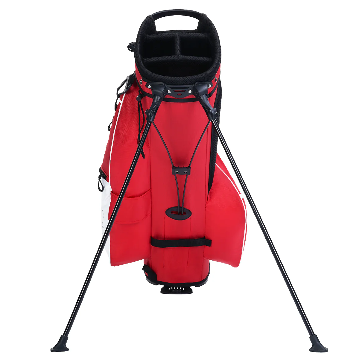 4-Way Full-Length Golf Stand Bag-Bright Red White