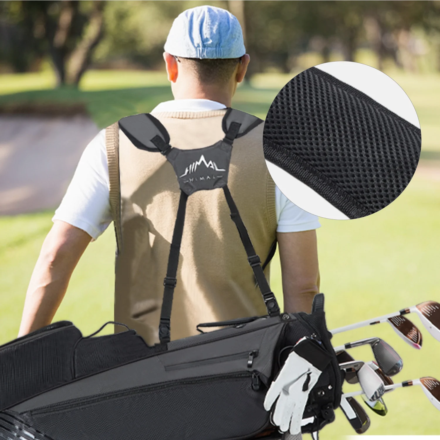 Golf Stand Bag with 8 Way Top Dividers-Black Grey