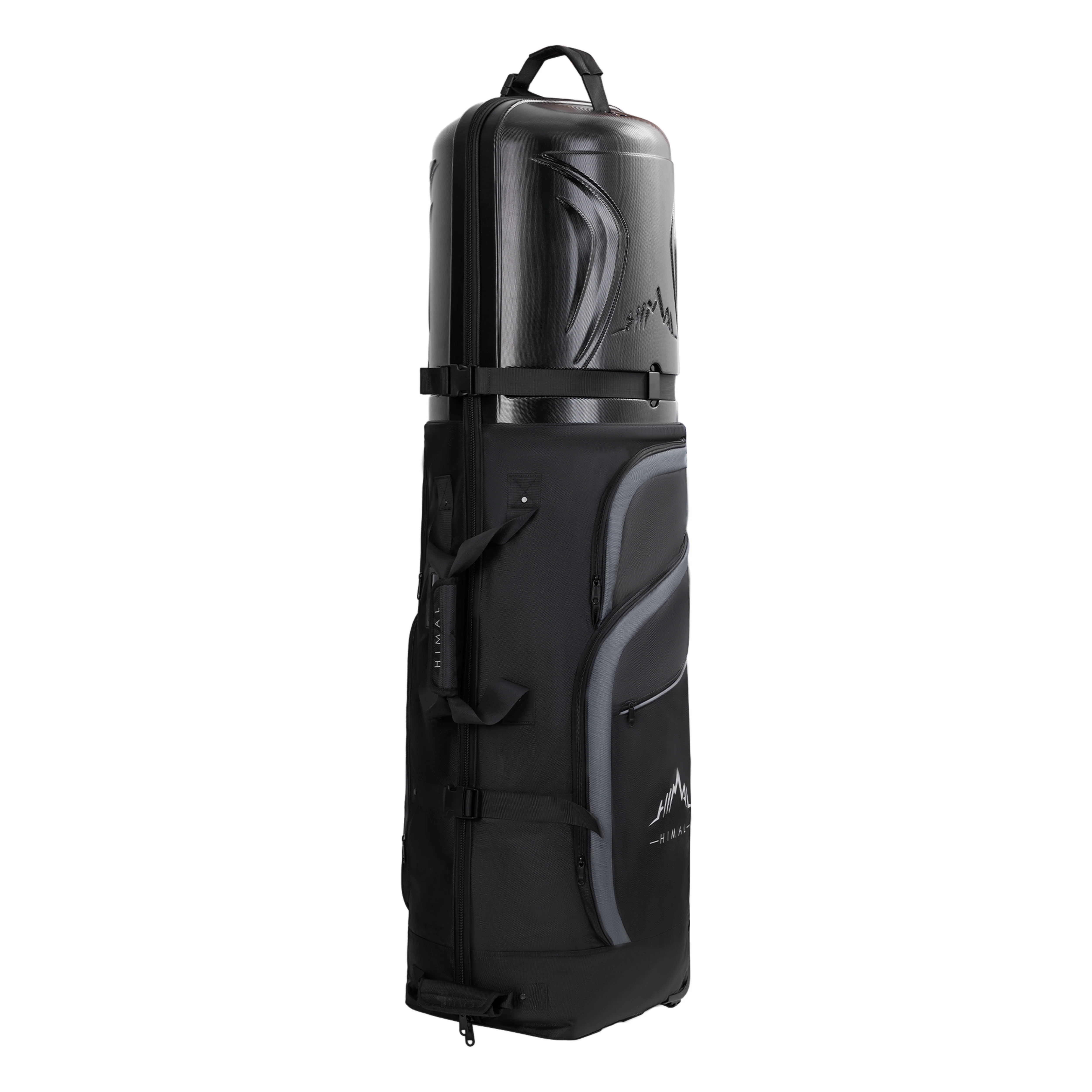 Heavy Duty Oxford Fabric Golf Travel Bag with Hard Case Top-Classic Black