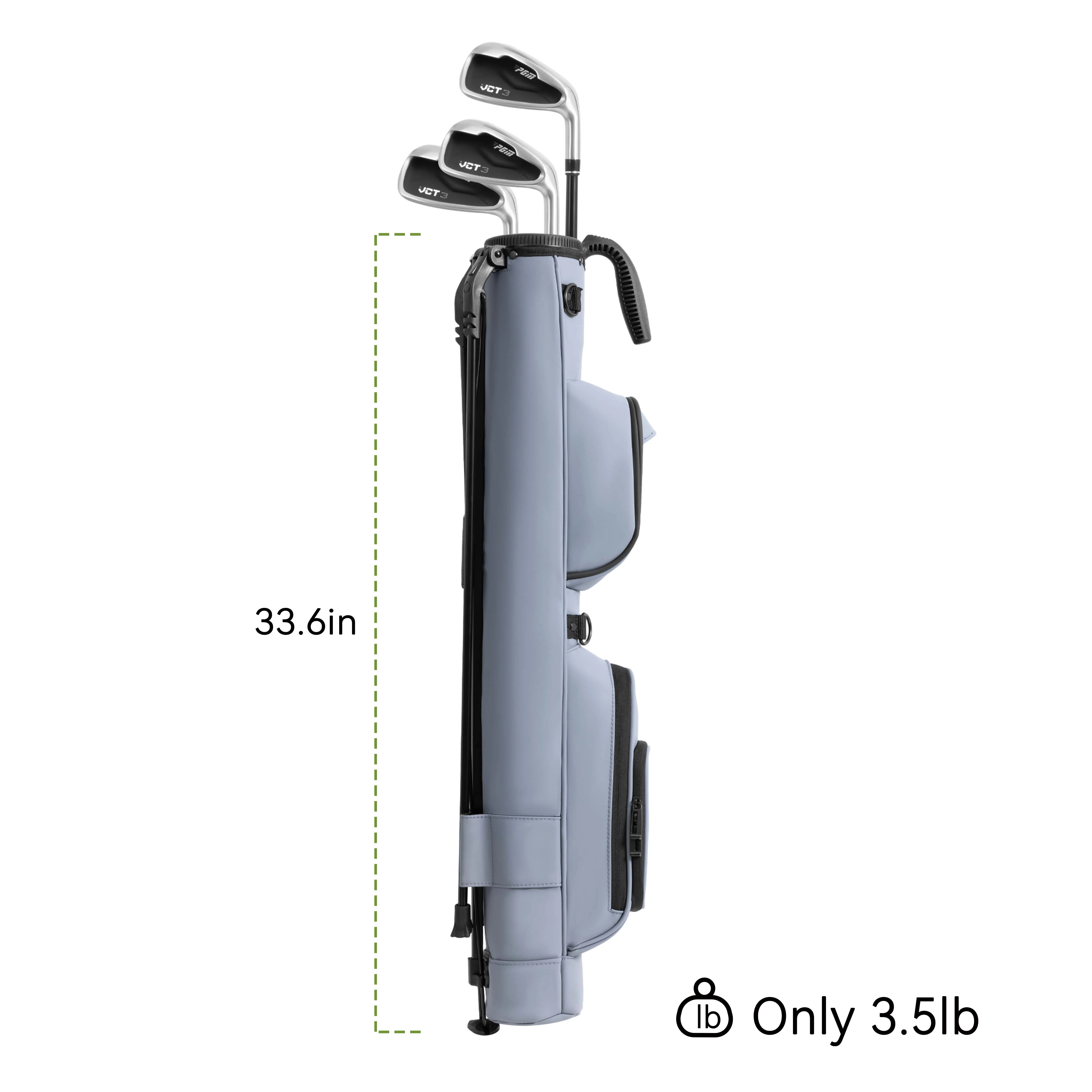 Lightweight Synthetic Leather Golf Stand Bag-Grey