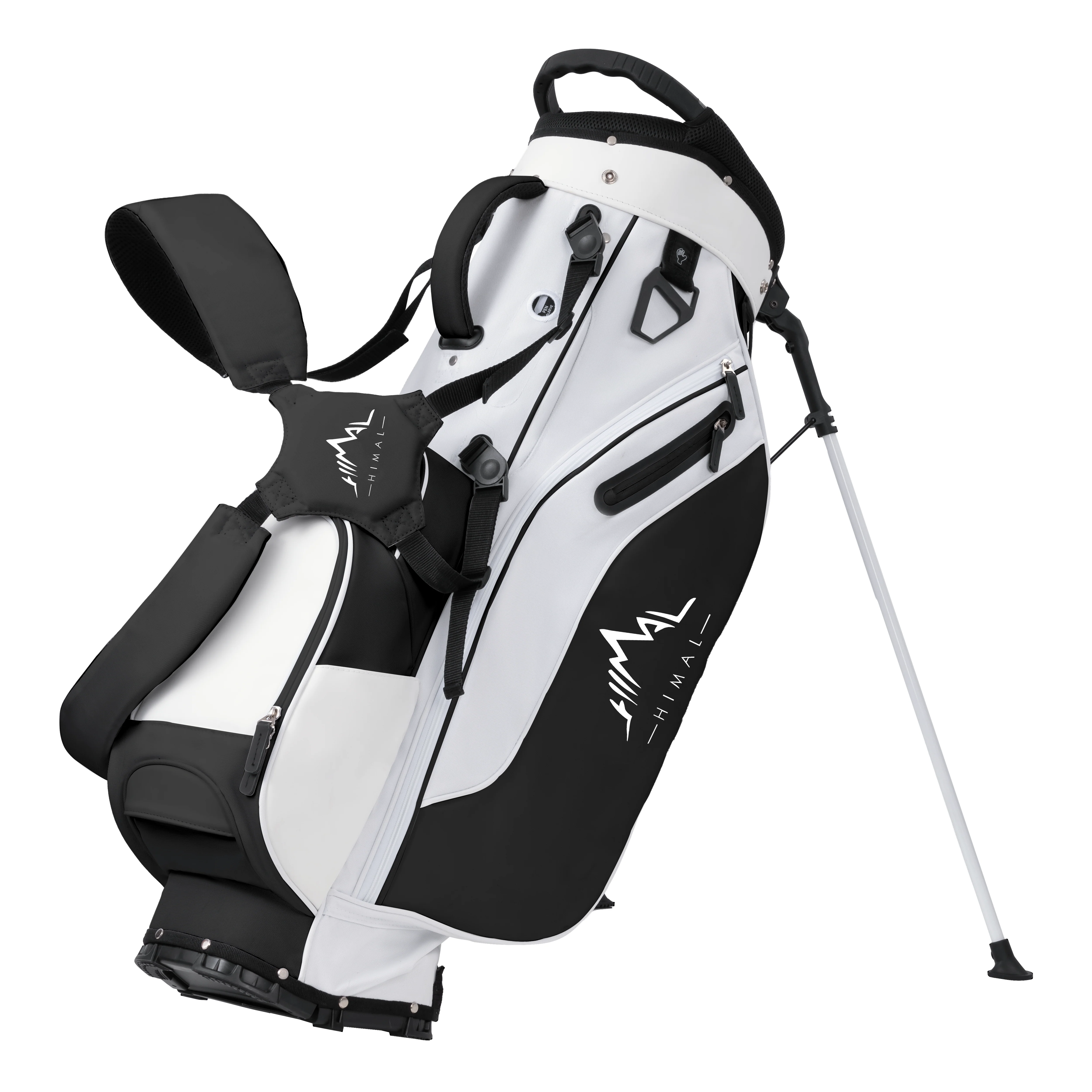 5-Way Golf Stand Bag-Classic Black White