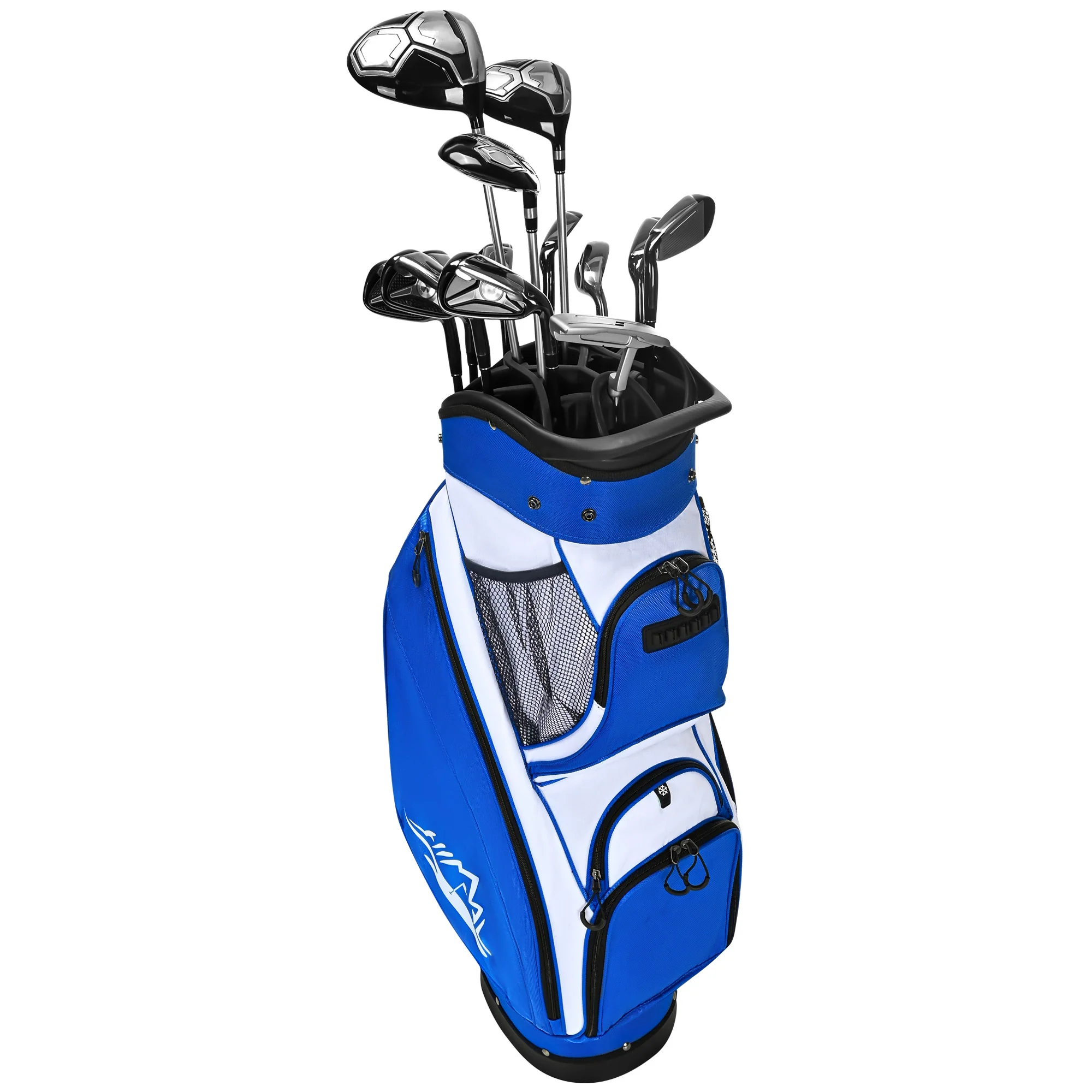 Silent 001 Quiet & Anti-Collision 14 Way Organizer Dividers‌ Golf Cart Bag-Blue White