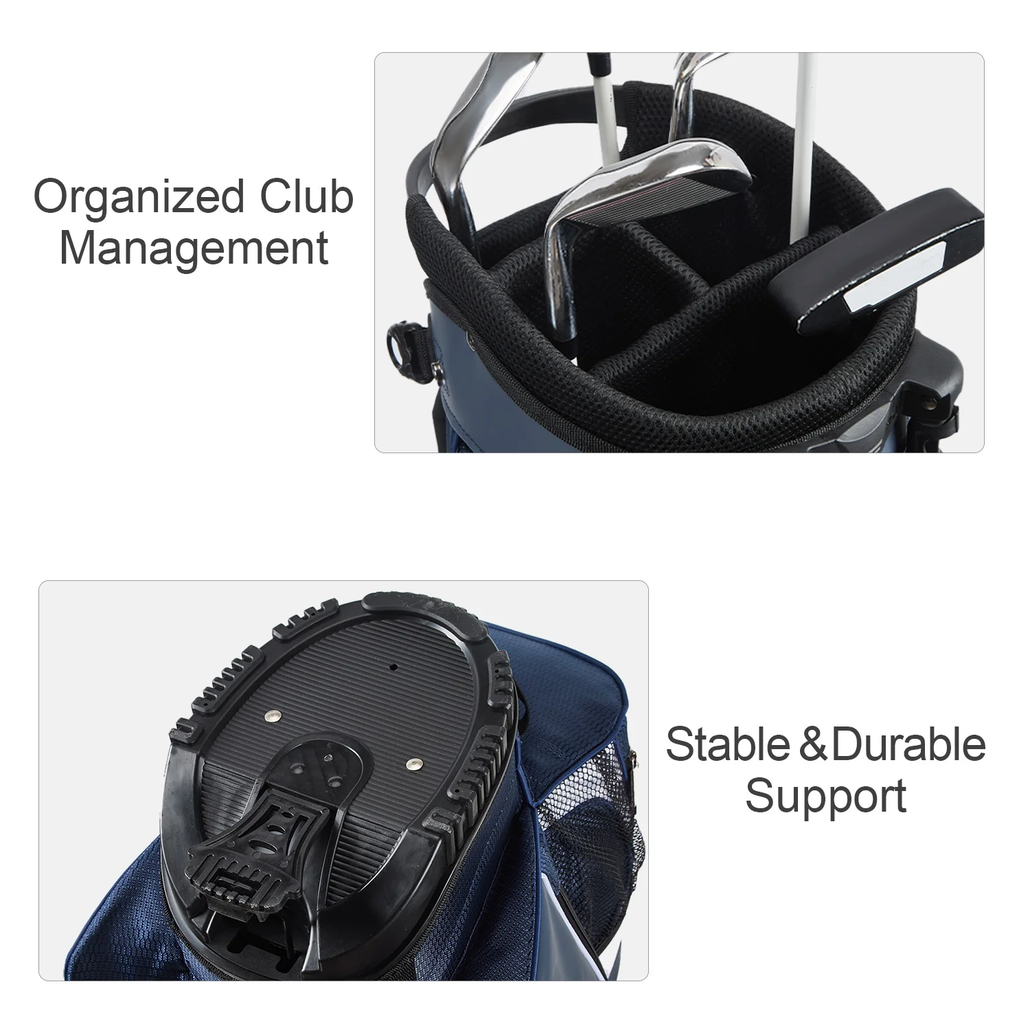 Golf Stand Bag with 4 Way Top Dividers-Blue White