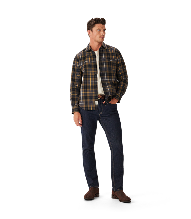 Field flannel check overshirt