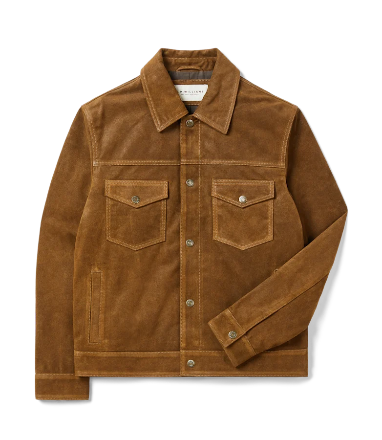 Duffy waxed suede leather jacket