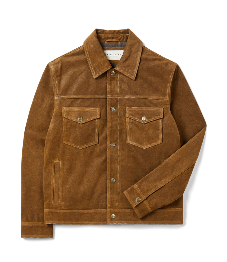 Duffy waxed suede leather jacket