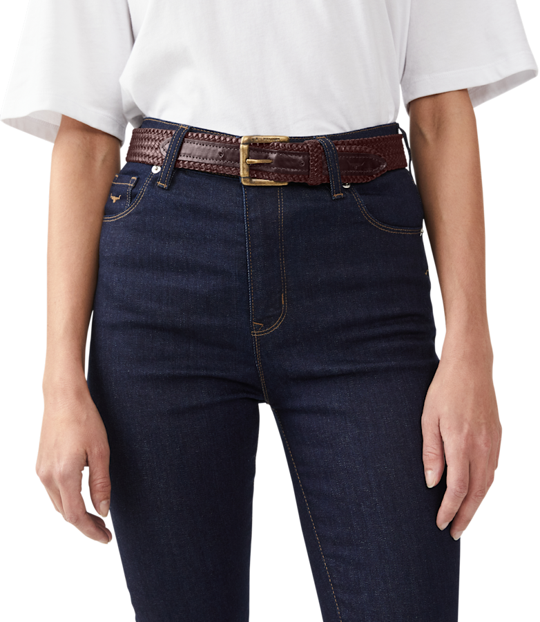 Slim Plaited Buckle belt