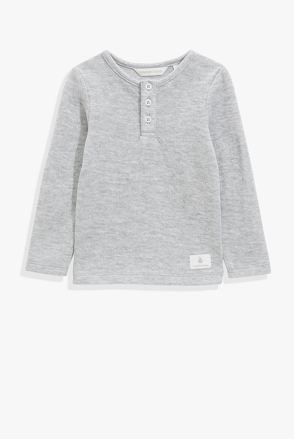 Organically Grown Cotton Double Faced Textured Henley