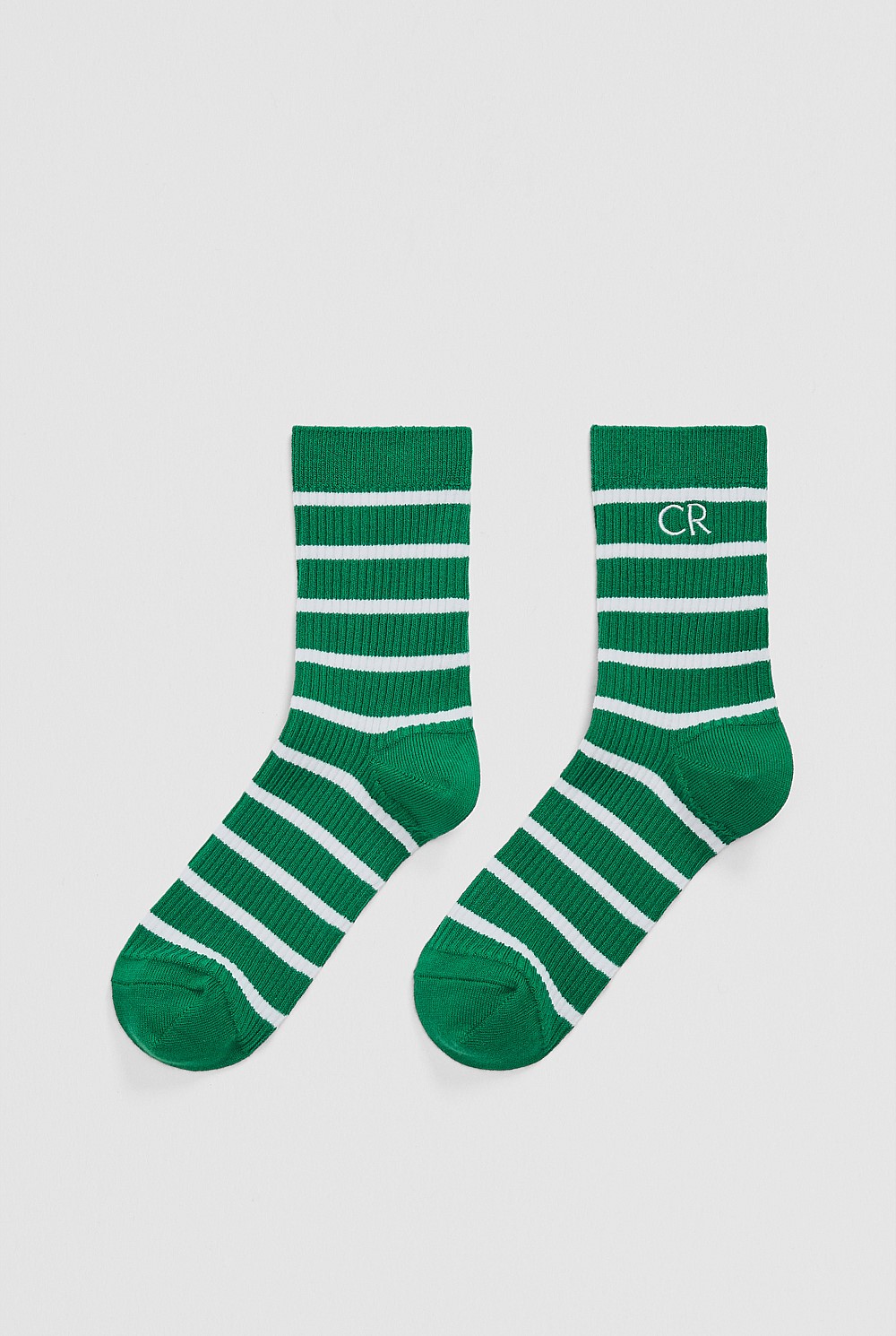 Australian Cotton Blend CR Classic Logo Rib Three-Quarter Crew Sock