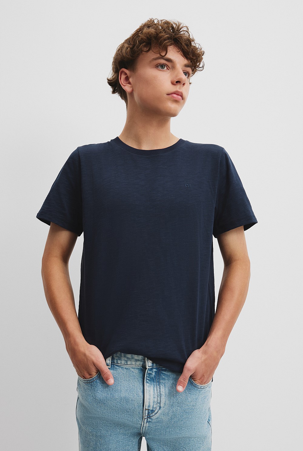 Teen Recycled Cotton Blend Plain CR Short Sleeve T-Shirt