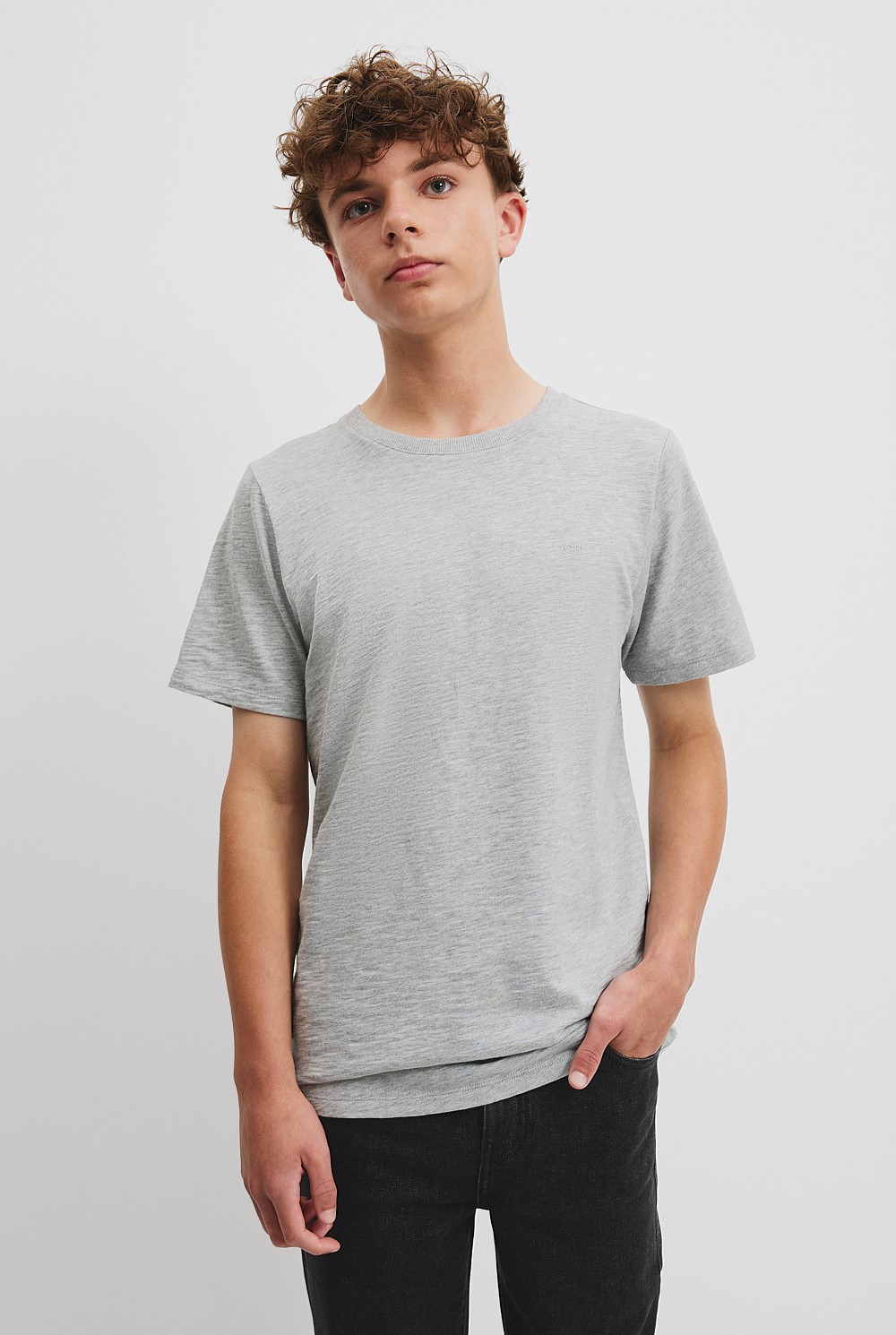 Teen Recycled Cotton Blend Plain CR Short Sleeve T-Shirt