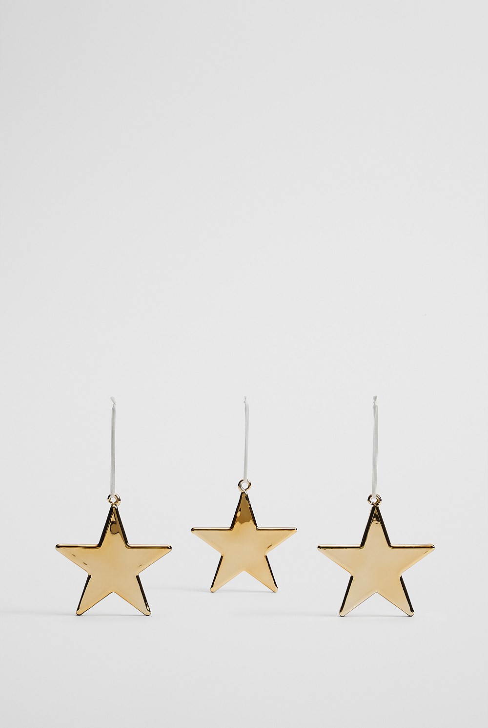 Metallic Star Glass Decoration Set of 3
