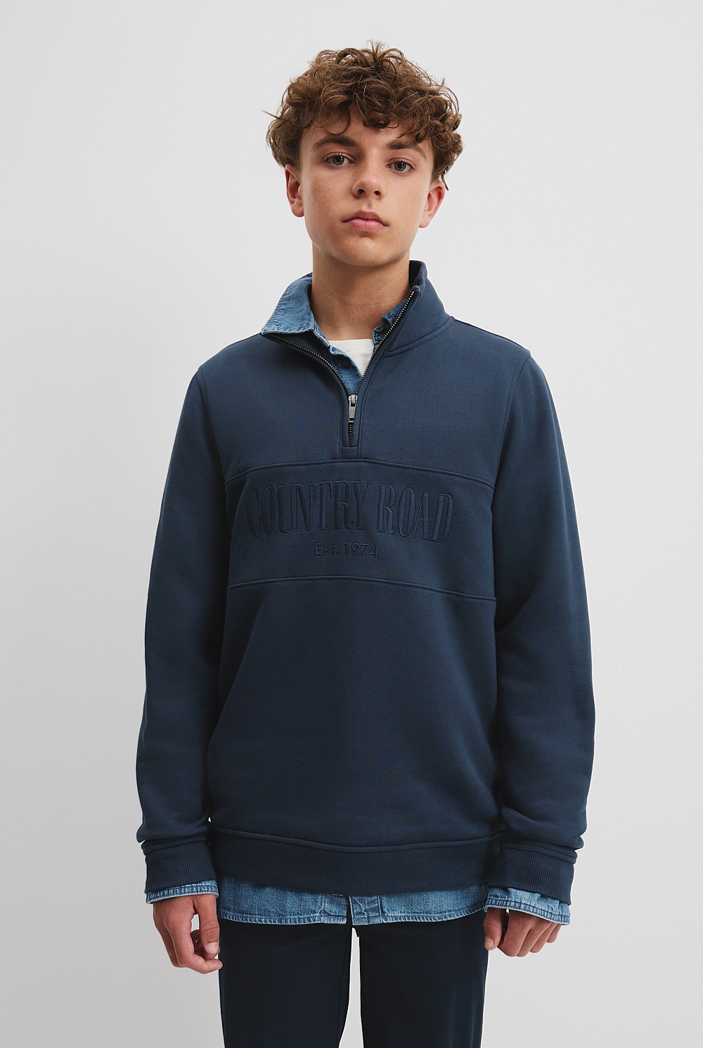 Teen Verified Australian Cotton Heritage Half Zip Sweat