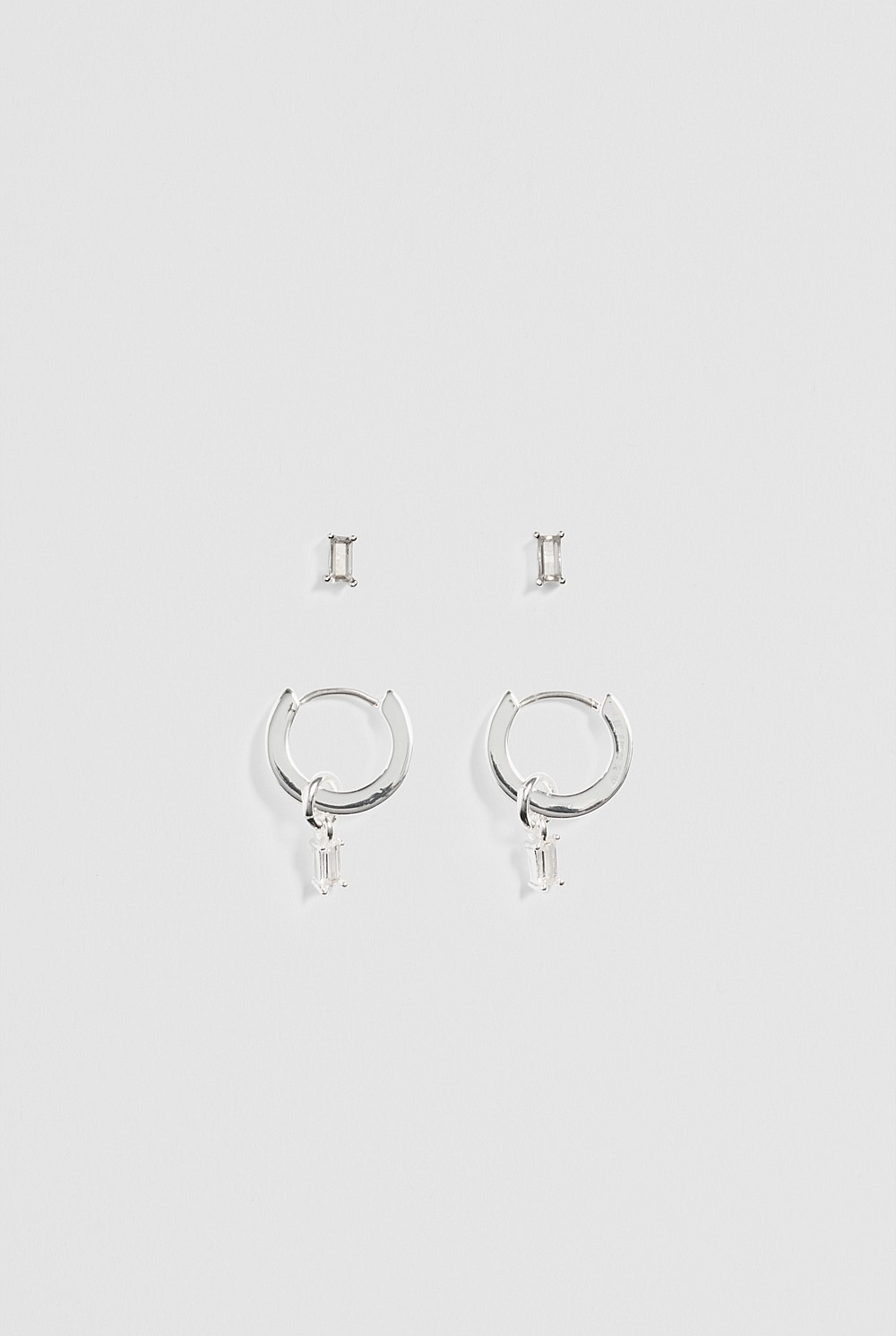 Hoop and Stud Crystal Charm Pack of 2