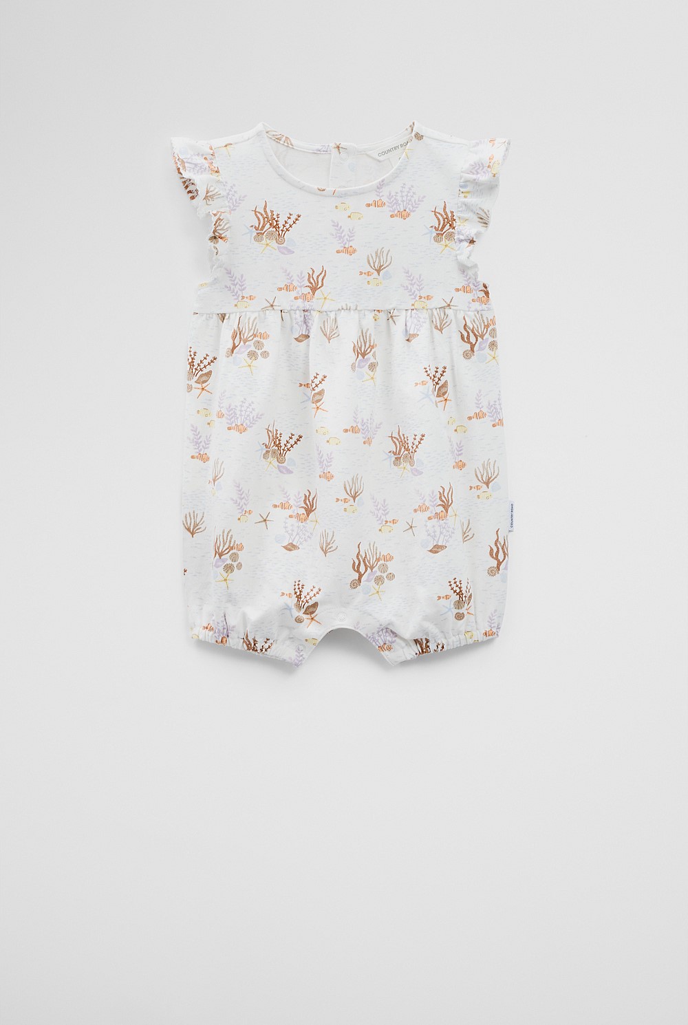 Organically Grown Cotton Shell Frill Romper