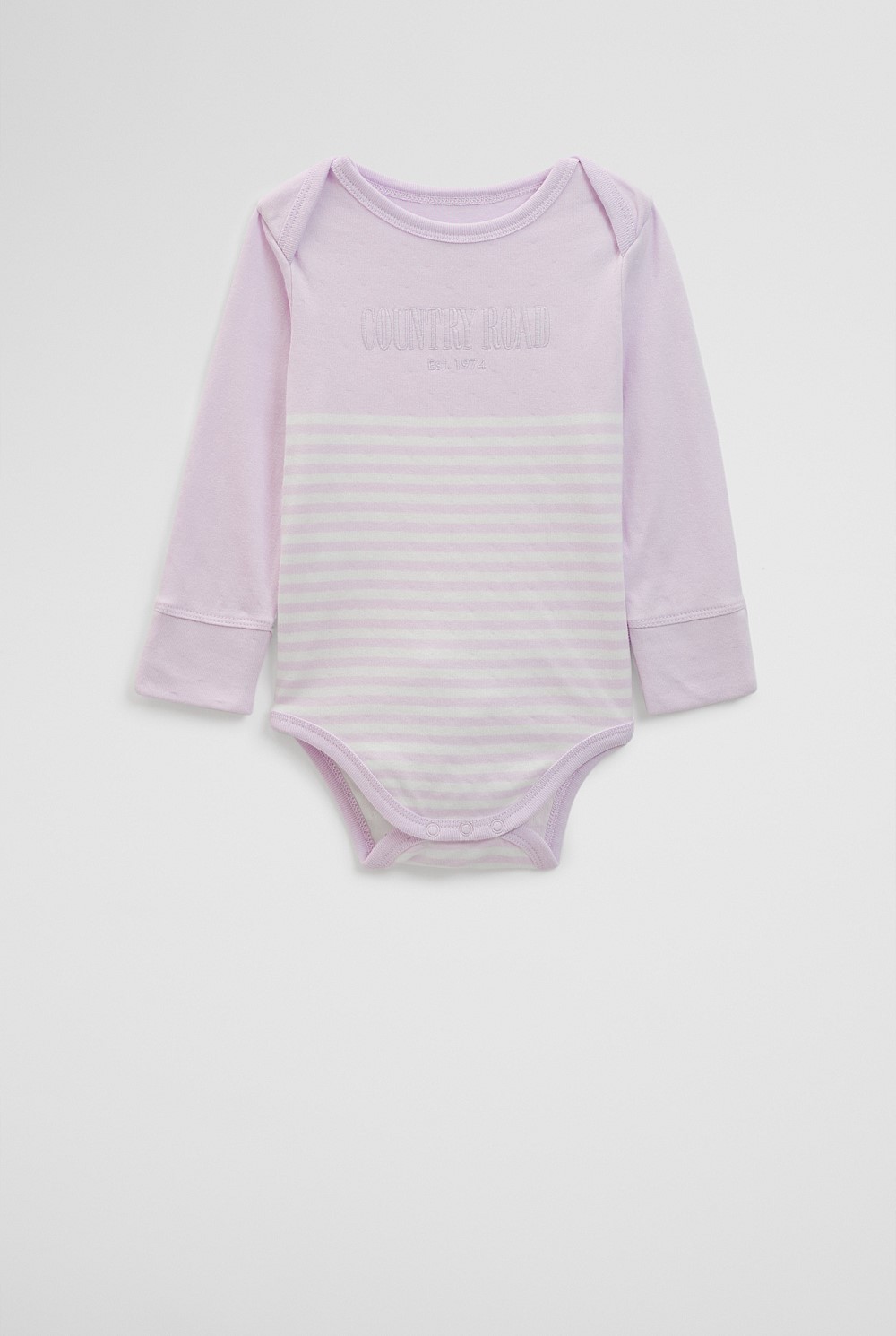 Organically Grown Cotton Stripe Long Sleeve Heritage Bodysuit
