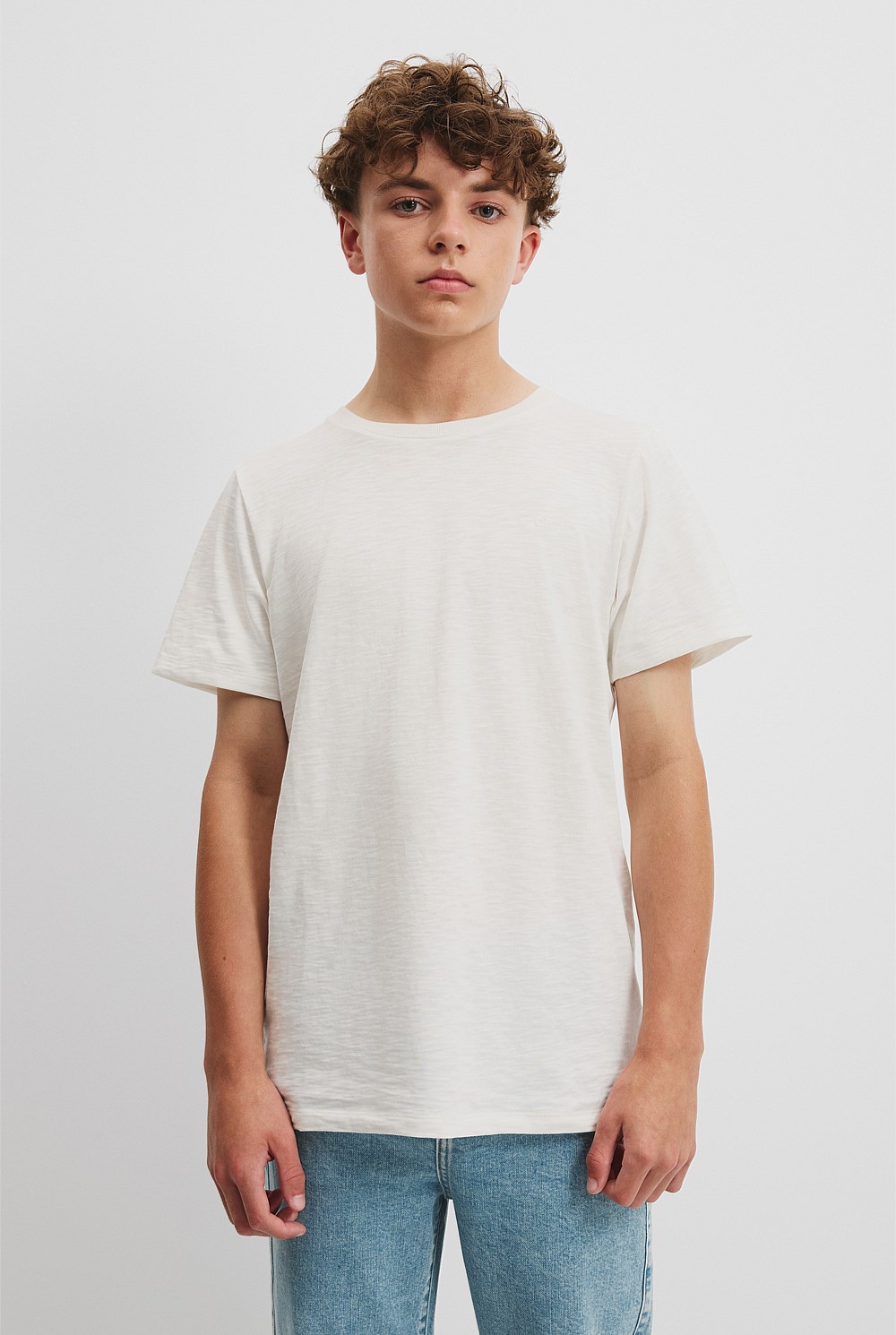 Teen Recycled Cotton Blend Plain CR Short Sleeve T-Shirt